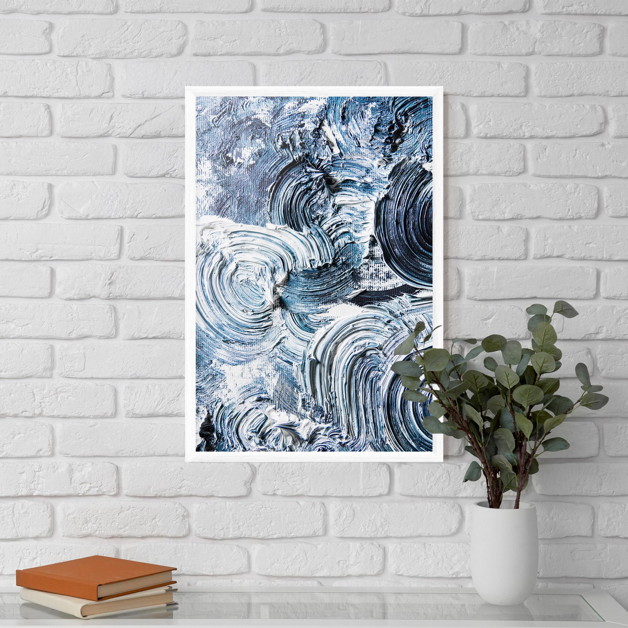 Gerahmte Poster Cream Textured Painting mockup 5