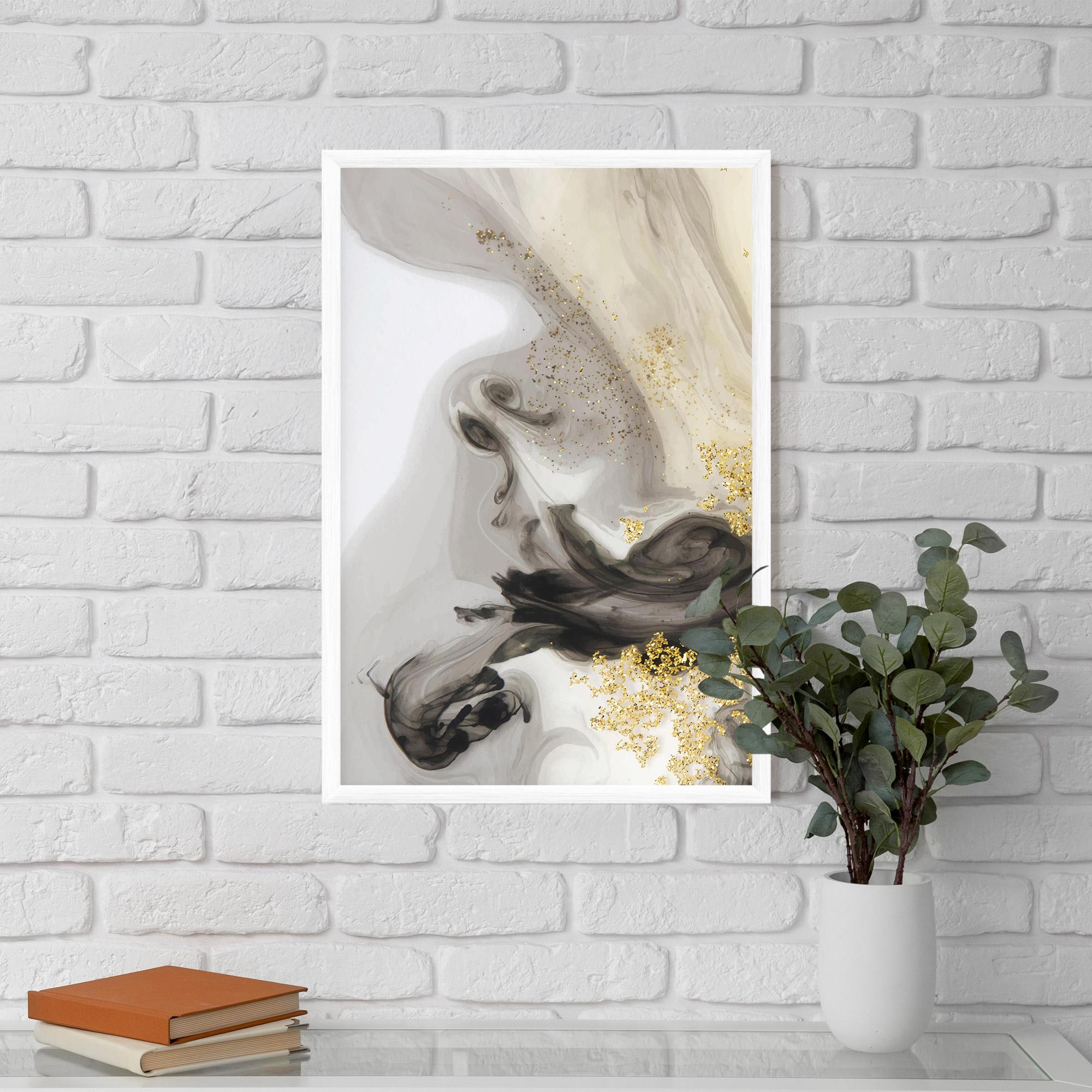 Gerahmte Poster Gold Glitter Watercolor mockup 5