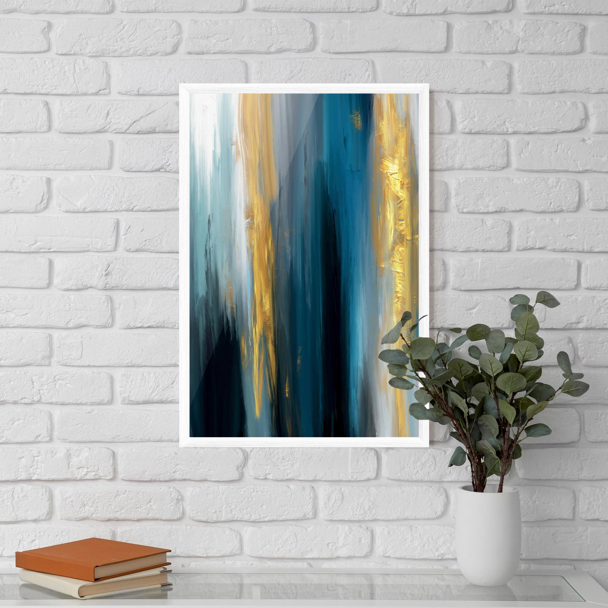 Gerahmte Poster Golden Black Blue Art mockup 5