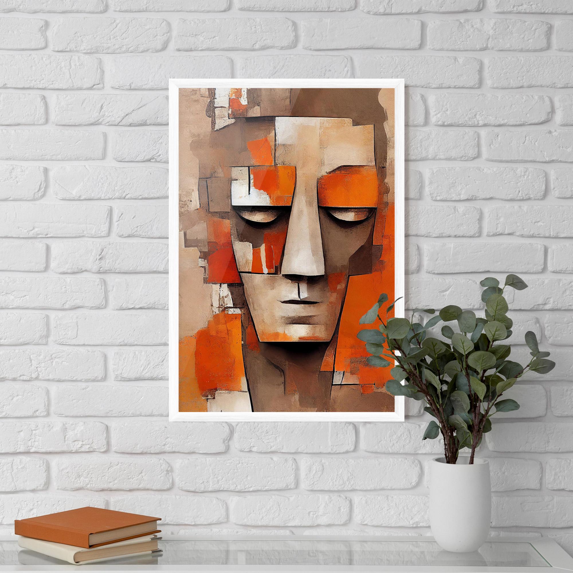 Gerahmte Poster Orange Male Face mockup 5