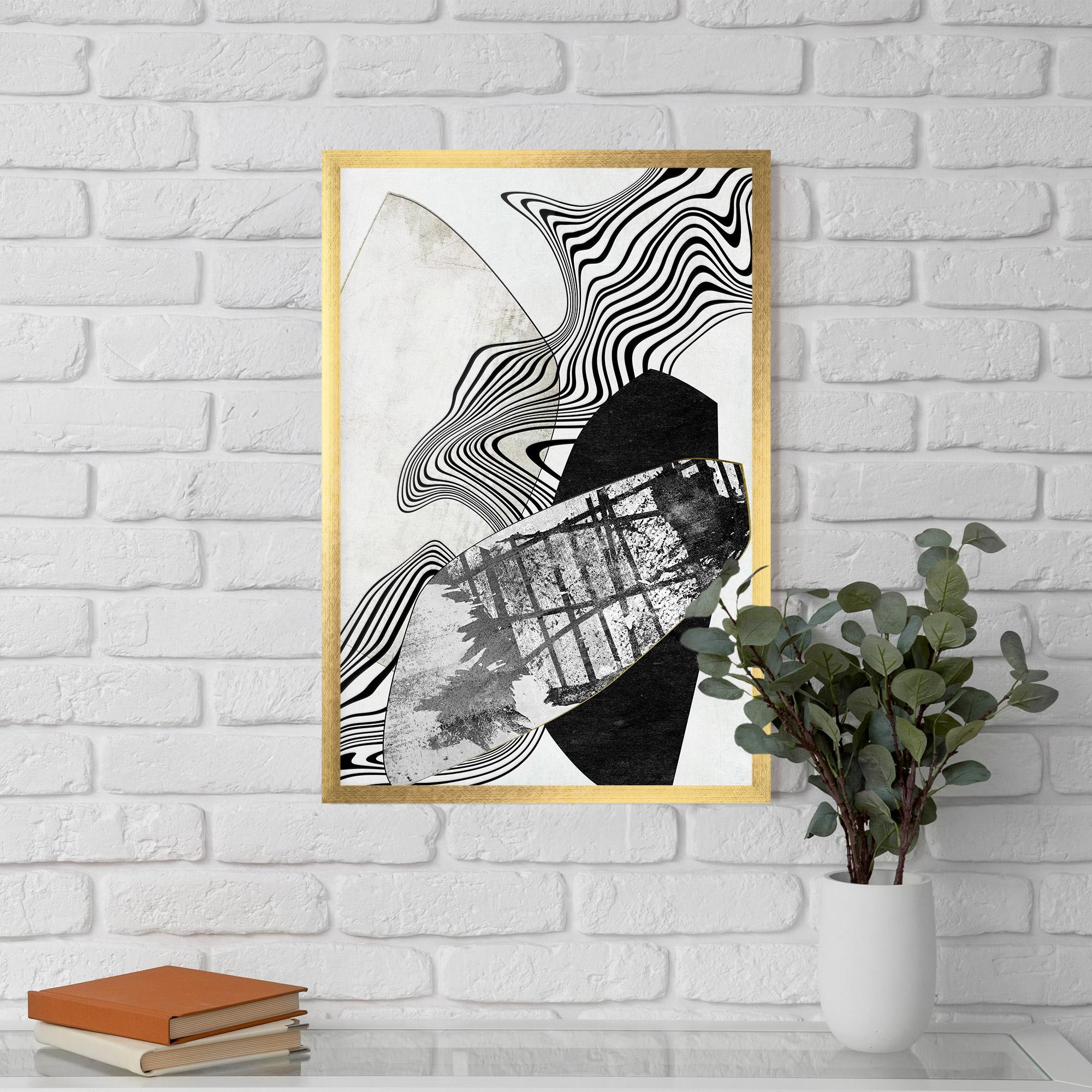 Gerahmte Poster Abstract Black Lines mockup 5