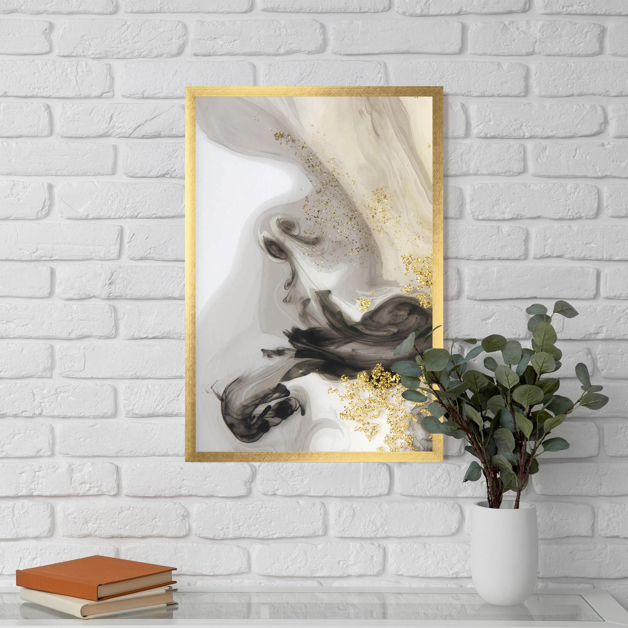 Gerahmte Poster Gold Glitter Watercolor mockup 5