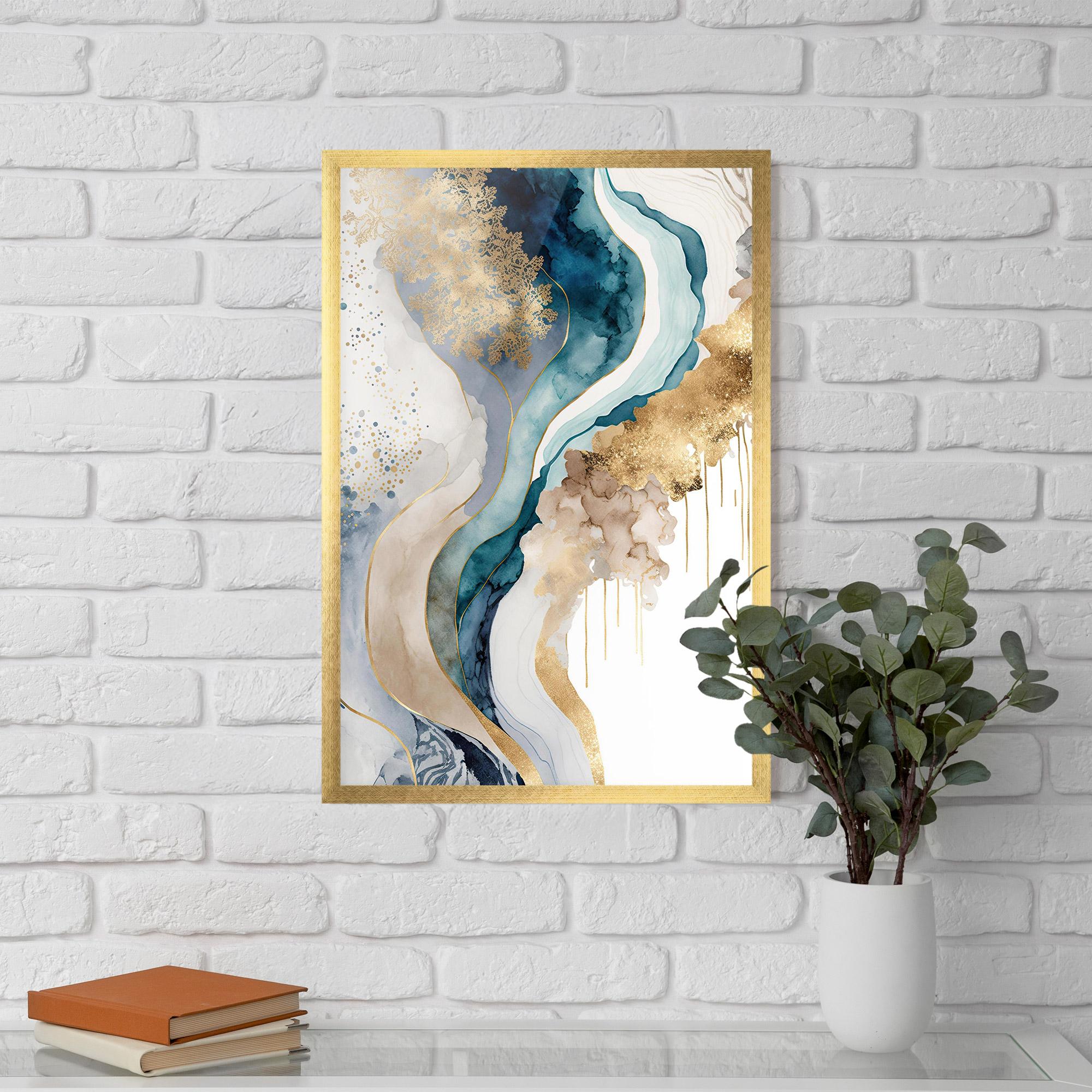 Gerahmte Poster Light Blue Waves mockup 5