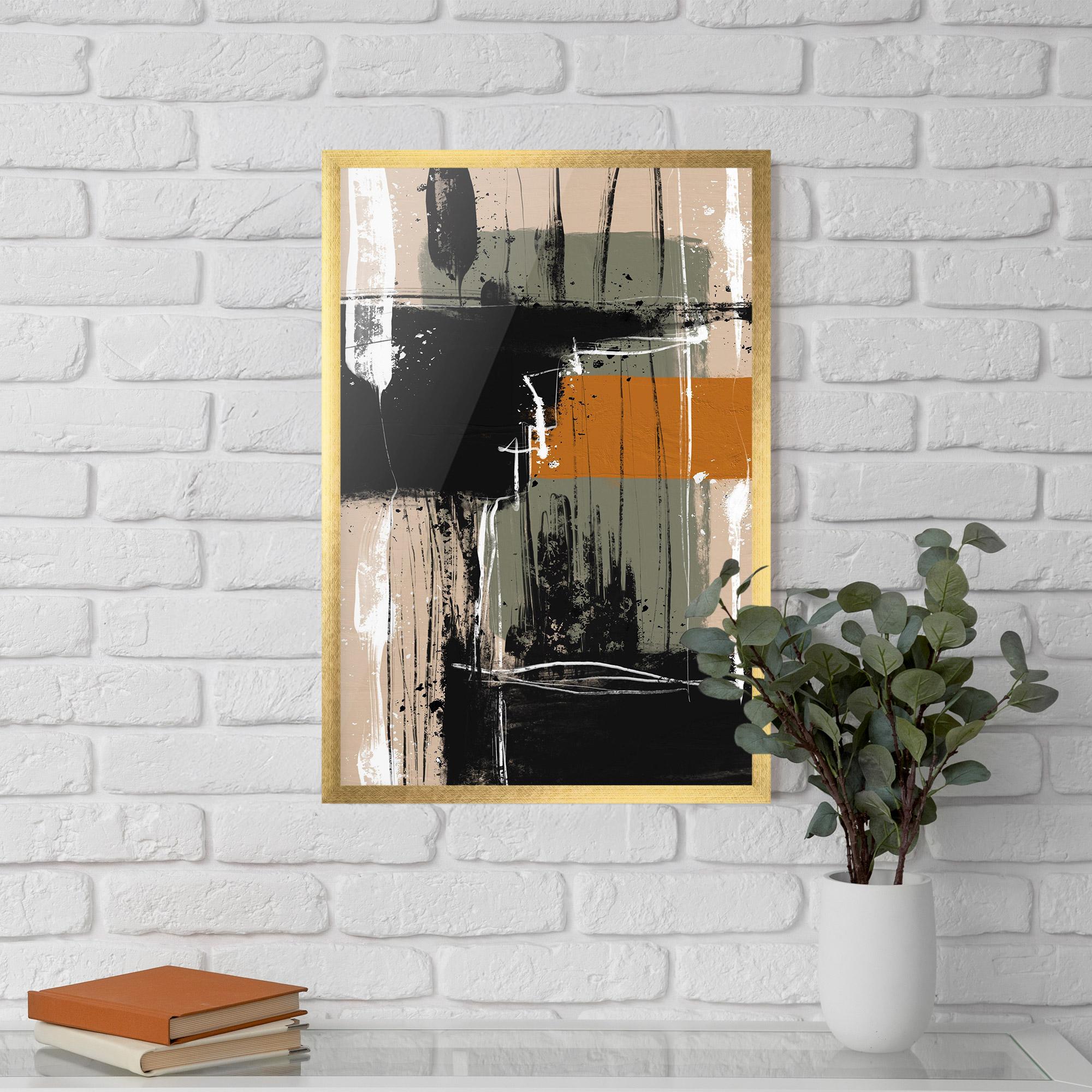 Gerahmte Poster Modern Oil Painting With White mockup 5