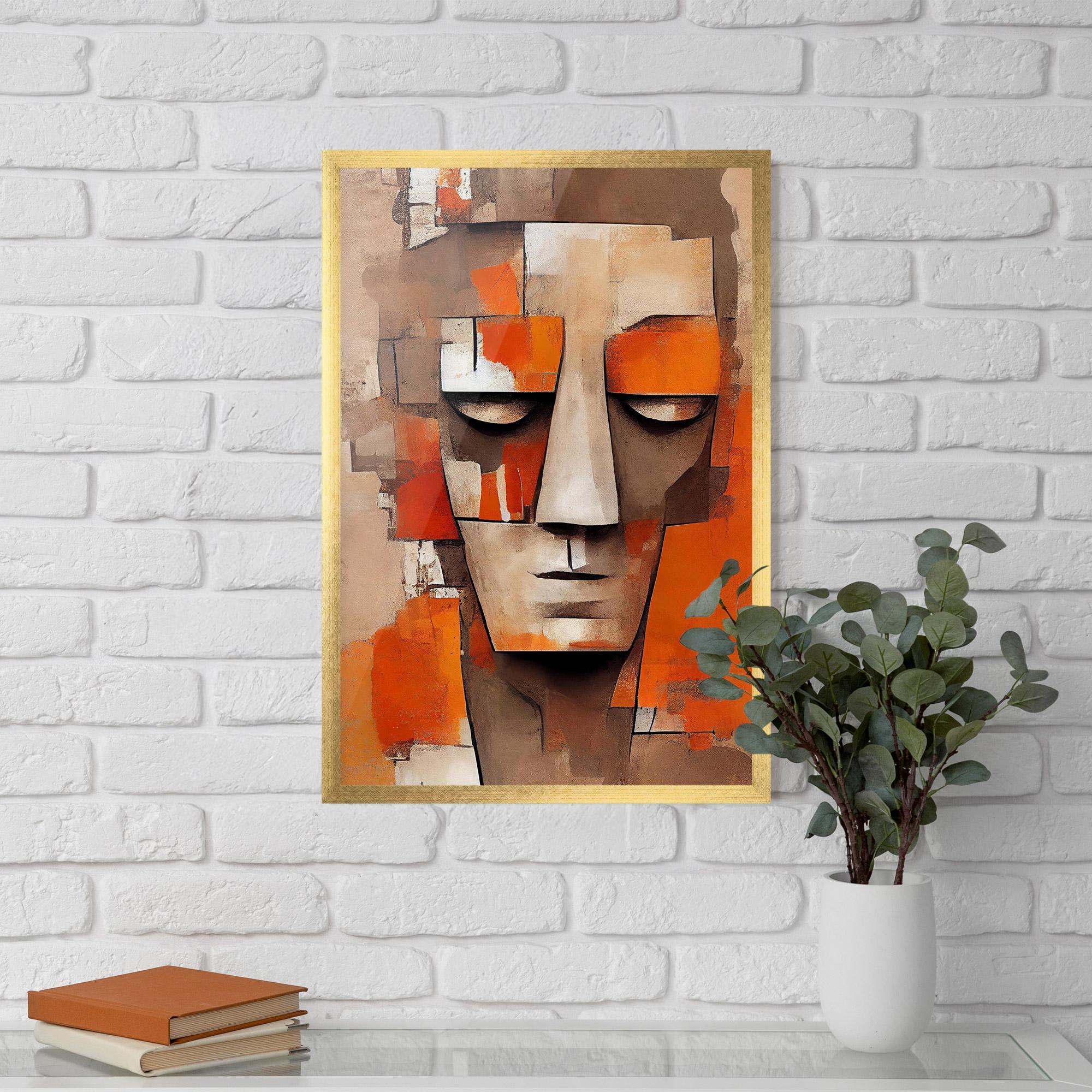 Gerahmte Poster Orange Male Face mockup 5