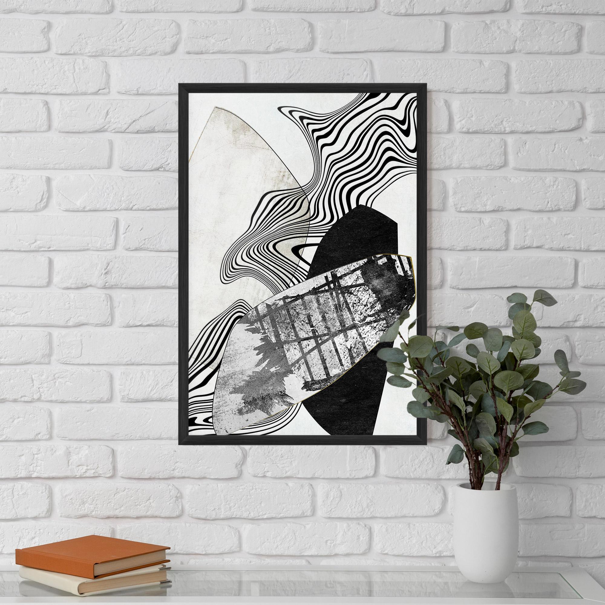Gerahmte Poster Abstract Black Lines mockup 5