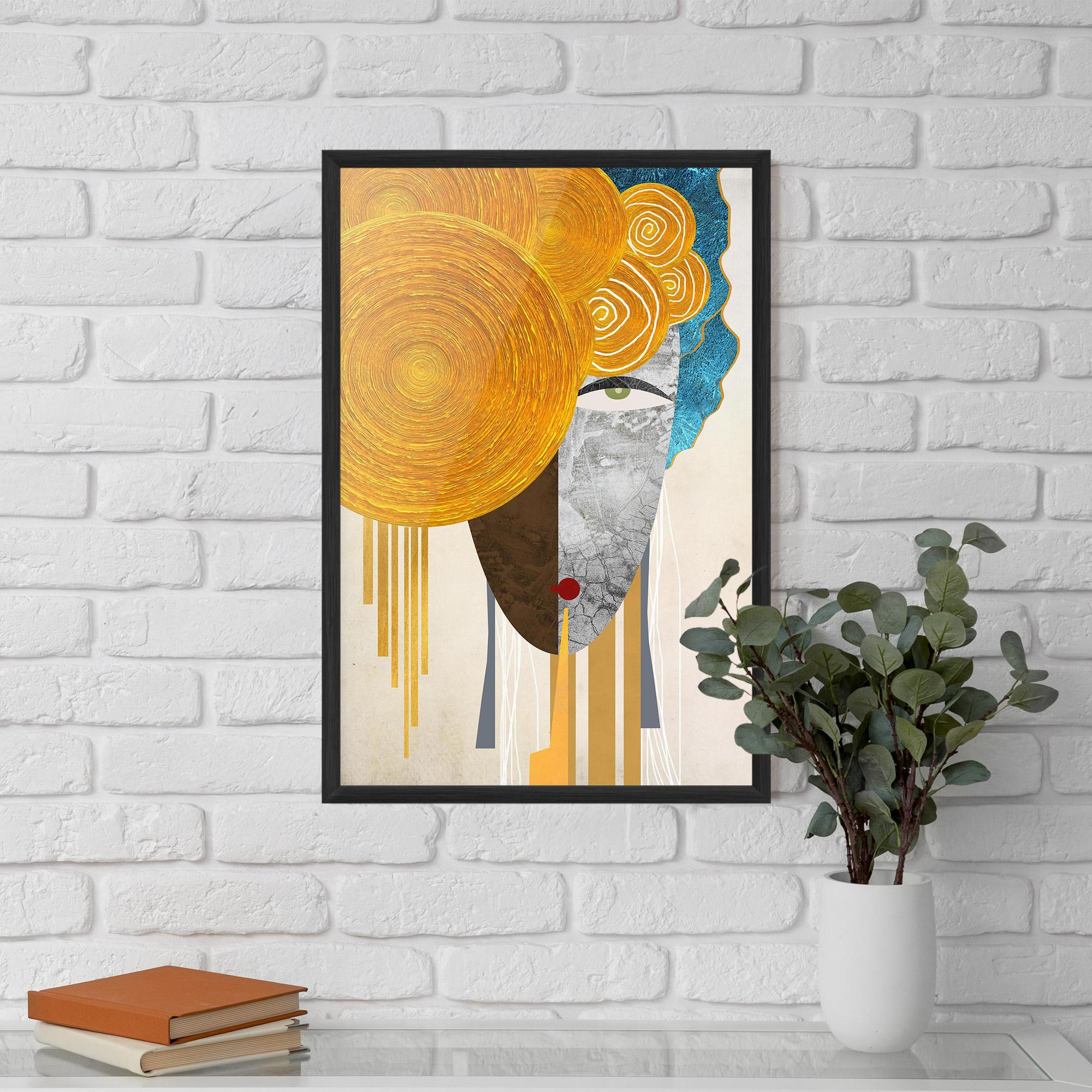 Gerahmte Poster Abstract Grey Face 1 mockup 5