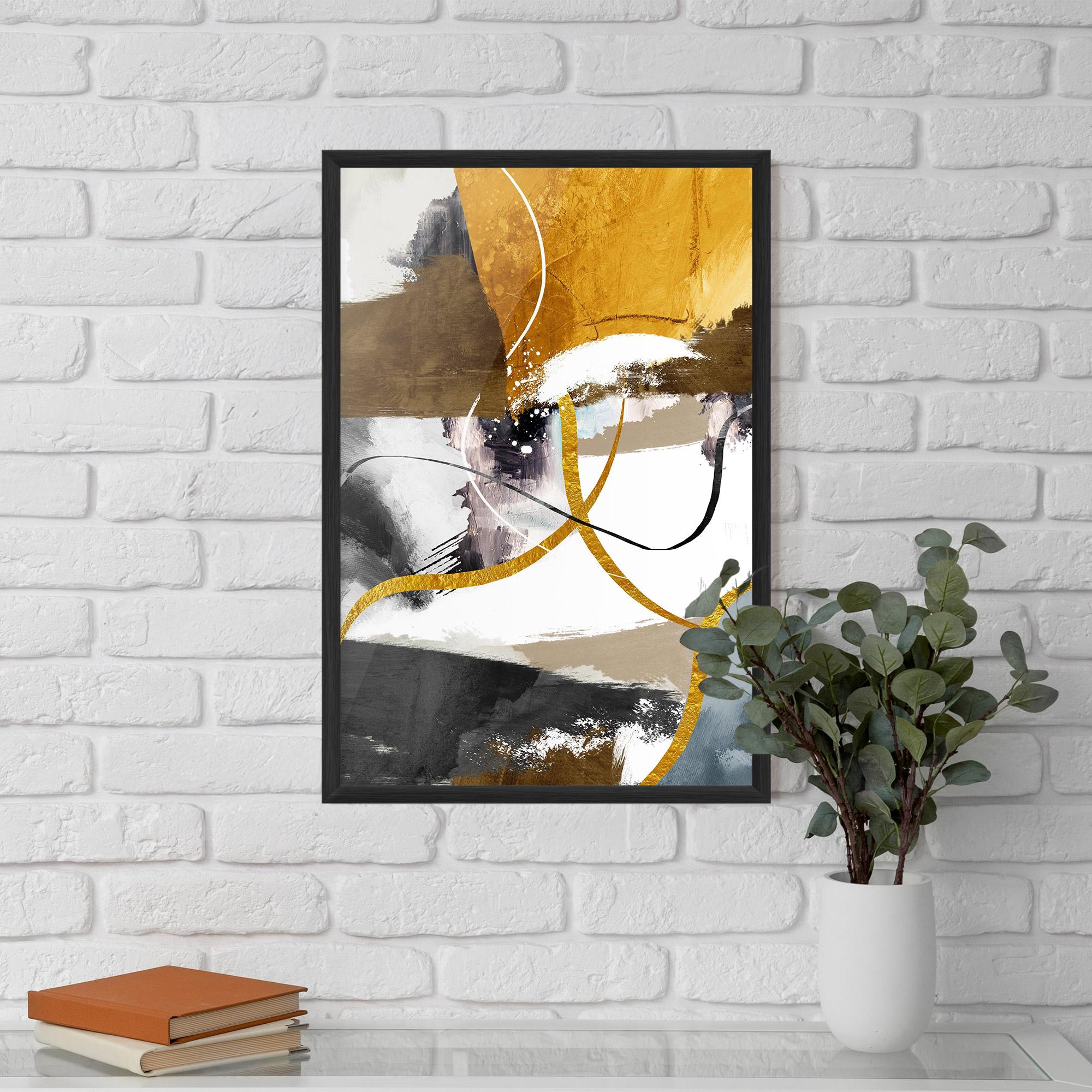 Gerahmte Poster Chaotic Golden Painting mockup 5