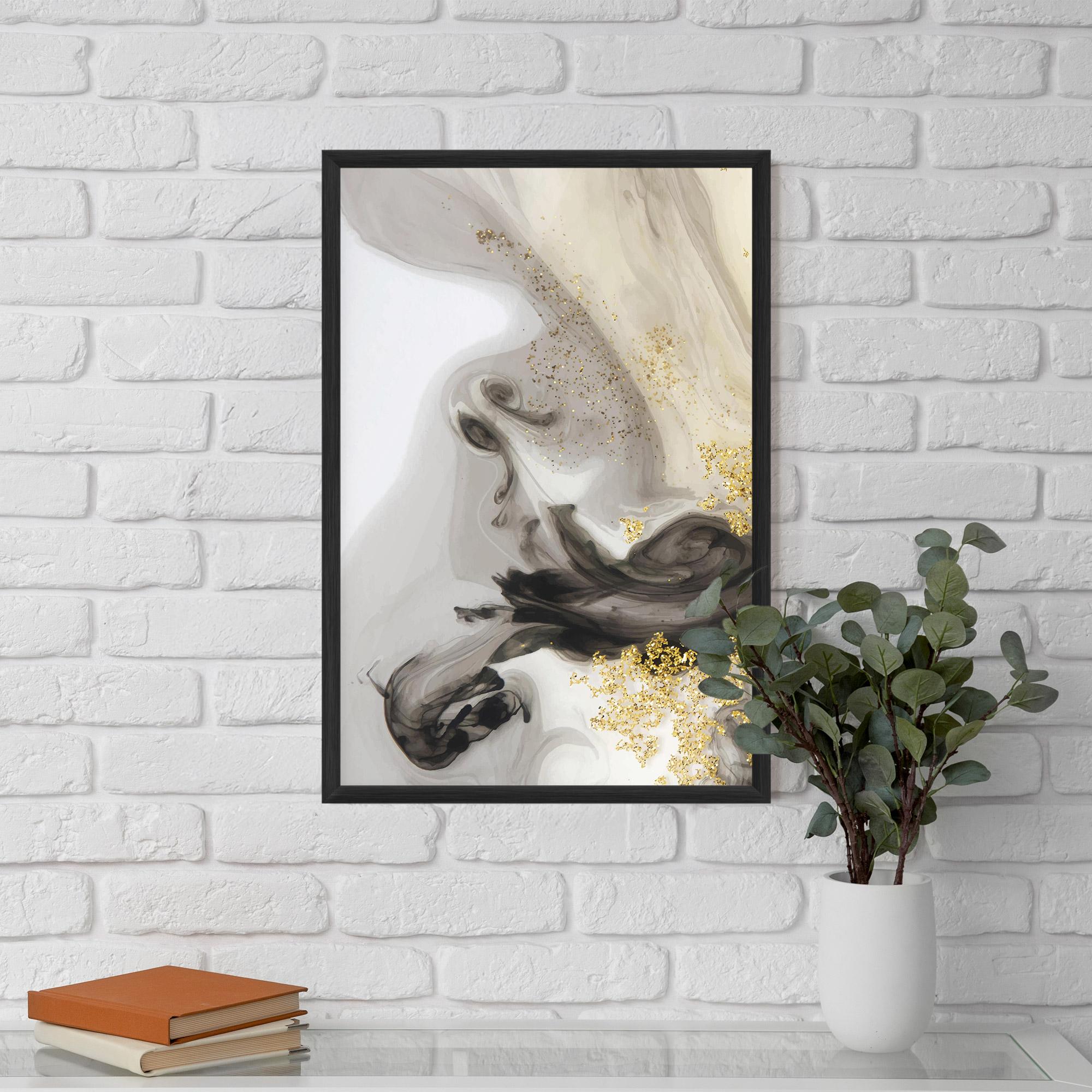 Gerahmte Poster Gold Glitter Watercolor mockup 5