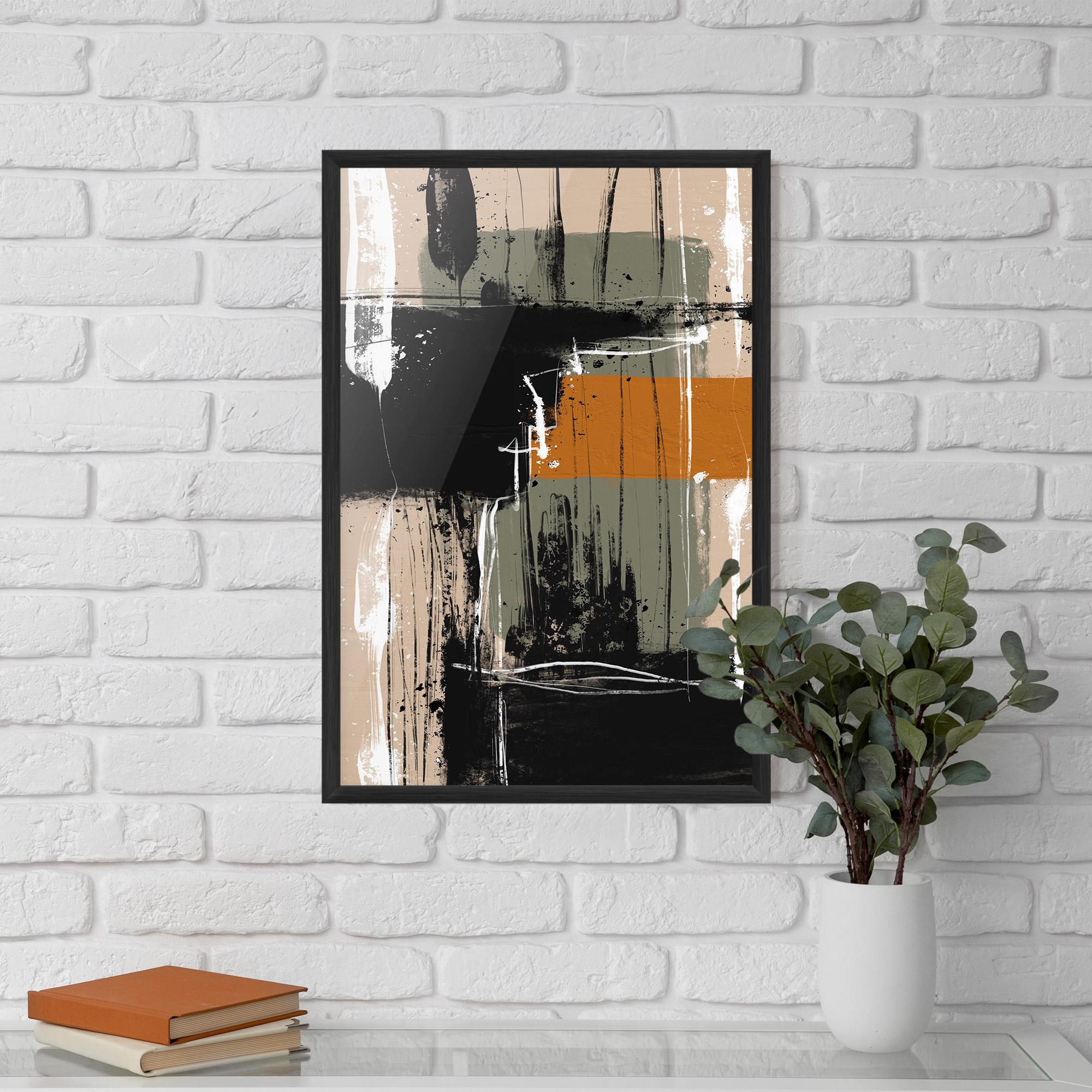 Gerahmte Poster Modern Oil Painting With White mockup 5