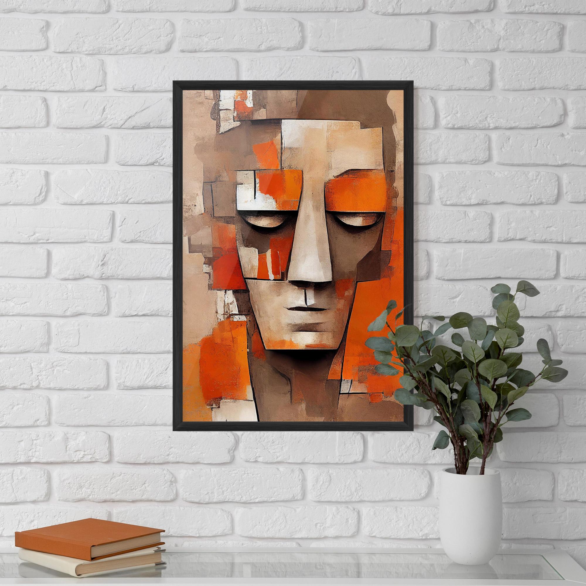 Gerahmte Poster Orange Male Face mockup 5