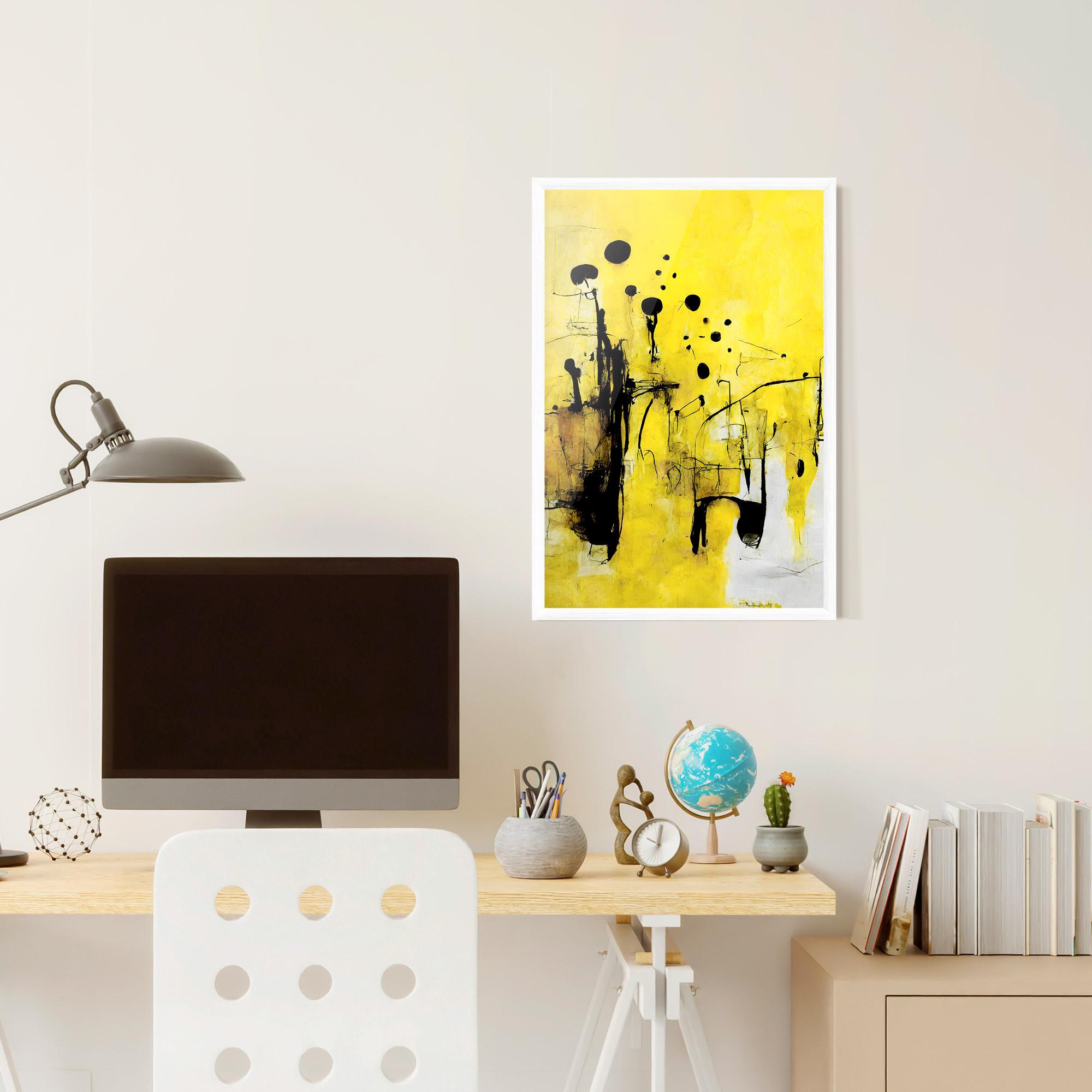 Gerahmte Poster Abstract Black Yellow mockup 6