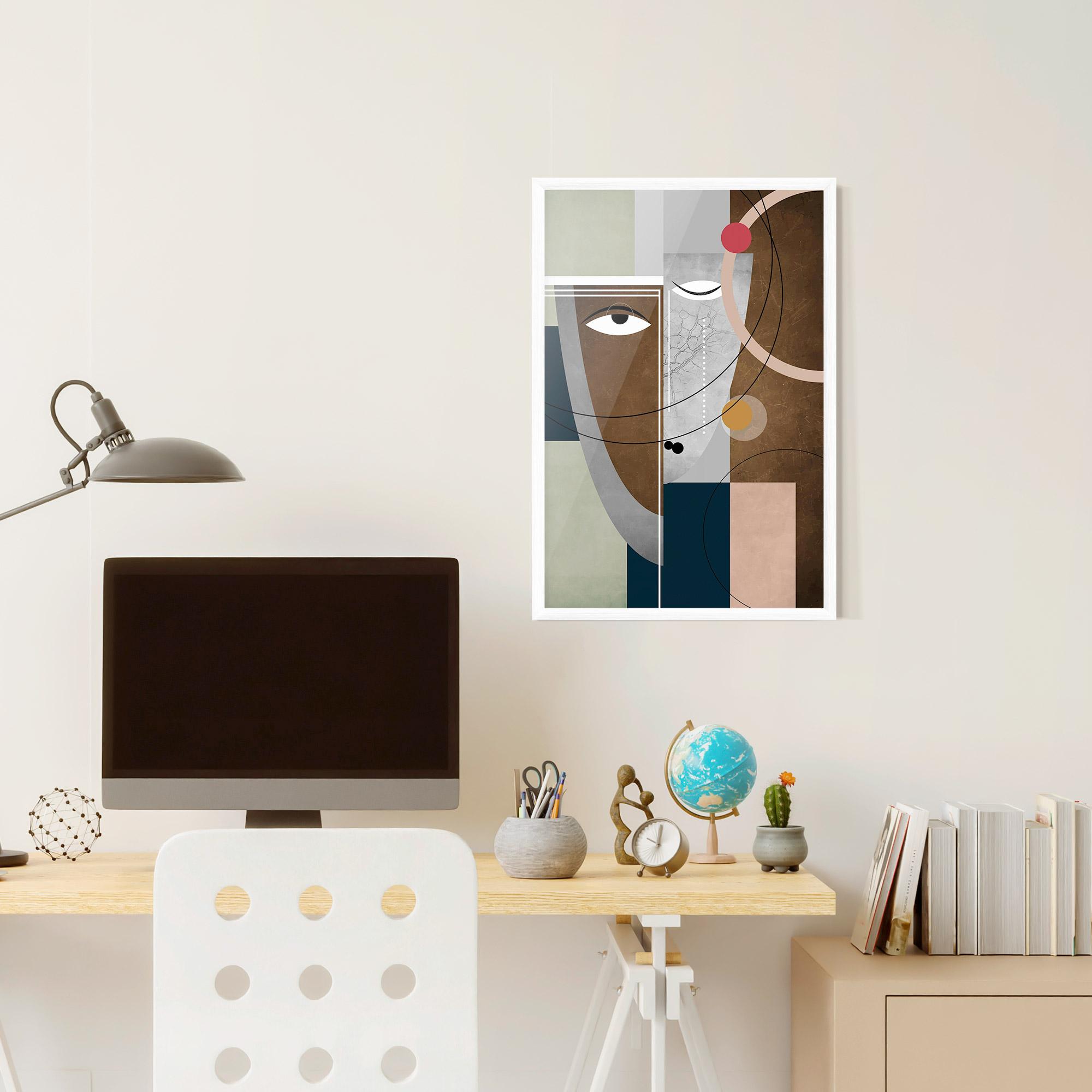Gerahmte Poster Abstract Brown Face mockup 6