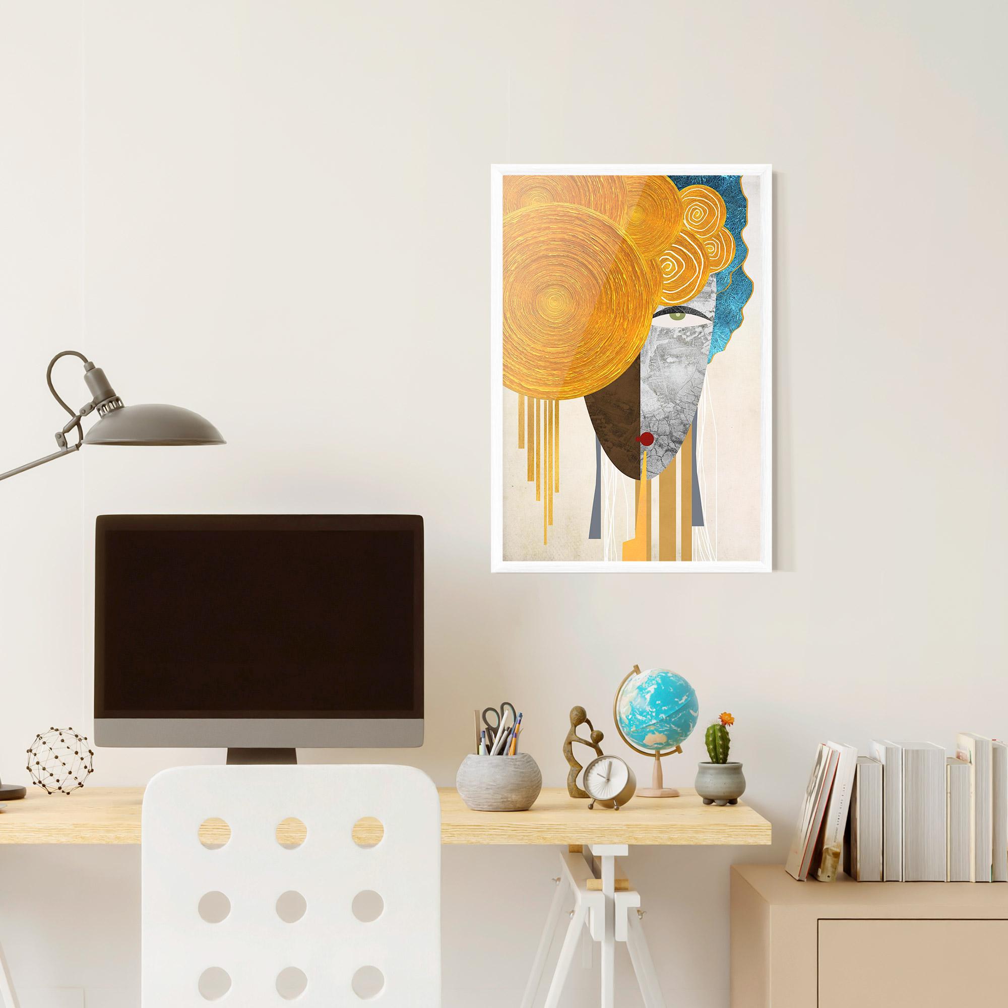 Gerahmte Poster Abstract Grey Face 1 mockup 6