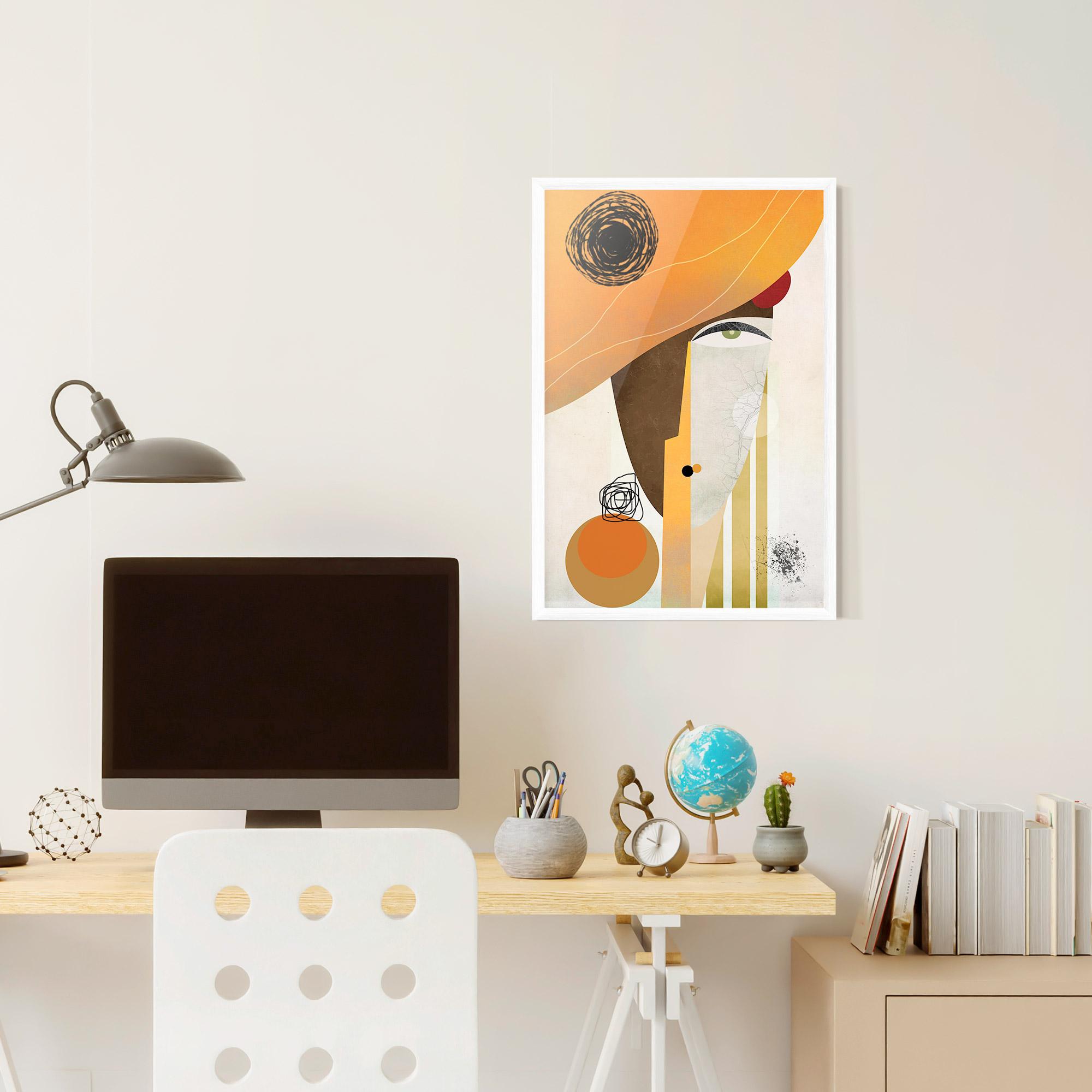 Gerahmte Poster Abstract Orange Face mockup 6