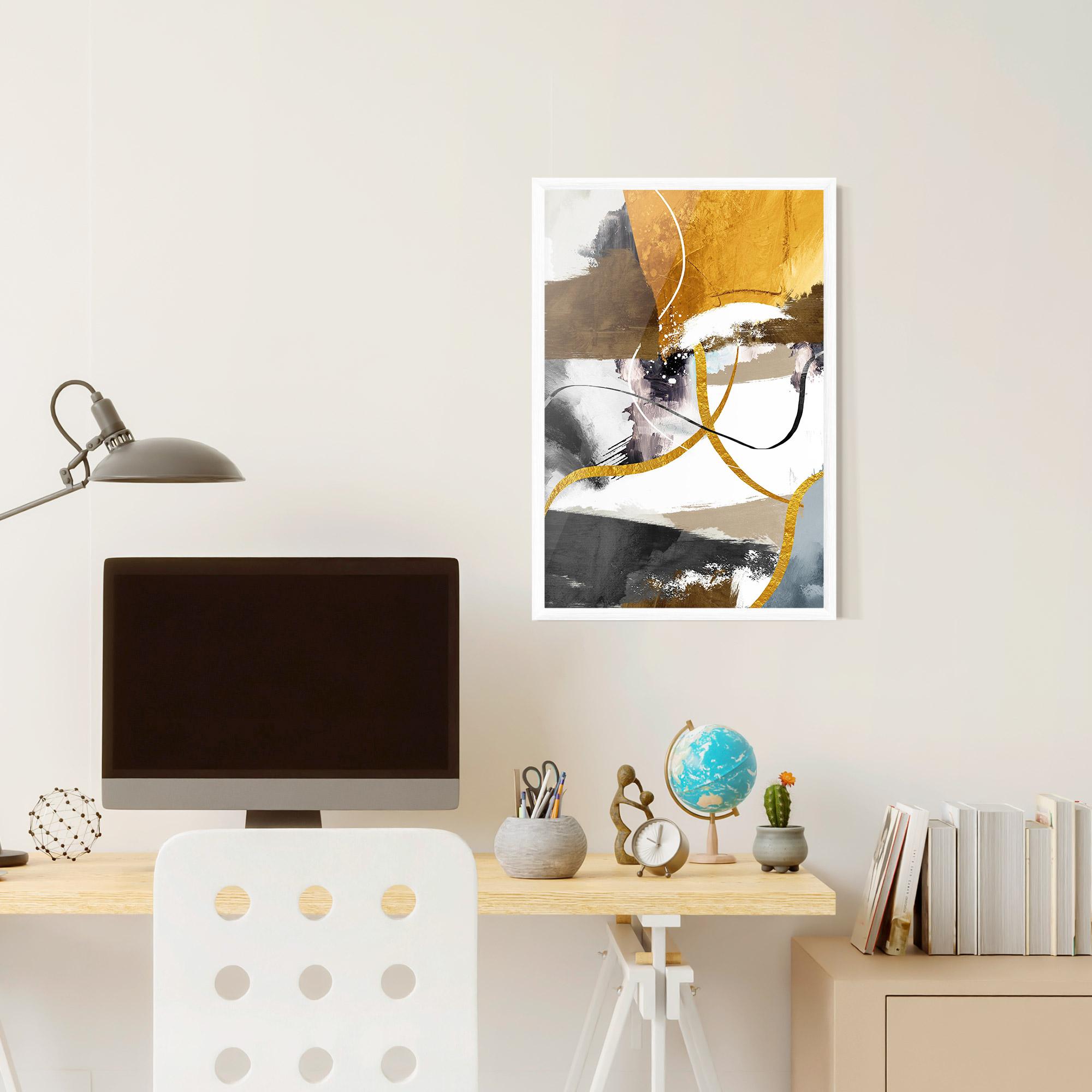 Gerahmte Poster Chaotic Golden Painting mockup 6