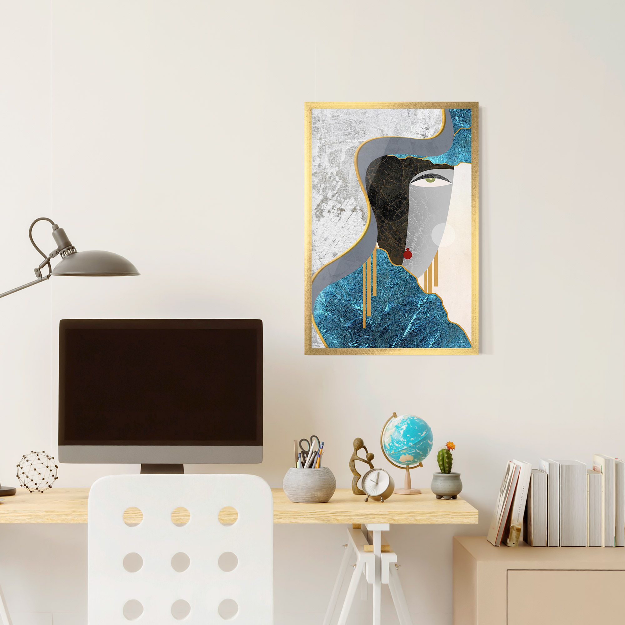 Abstract Blue Face mockup 6