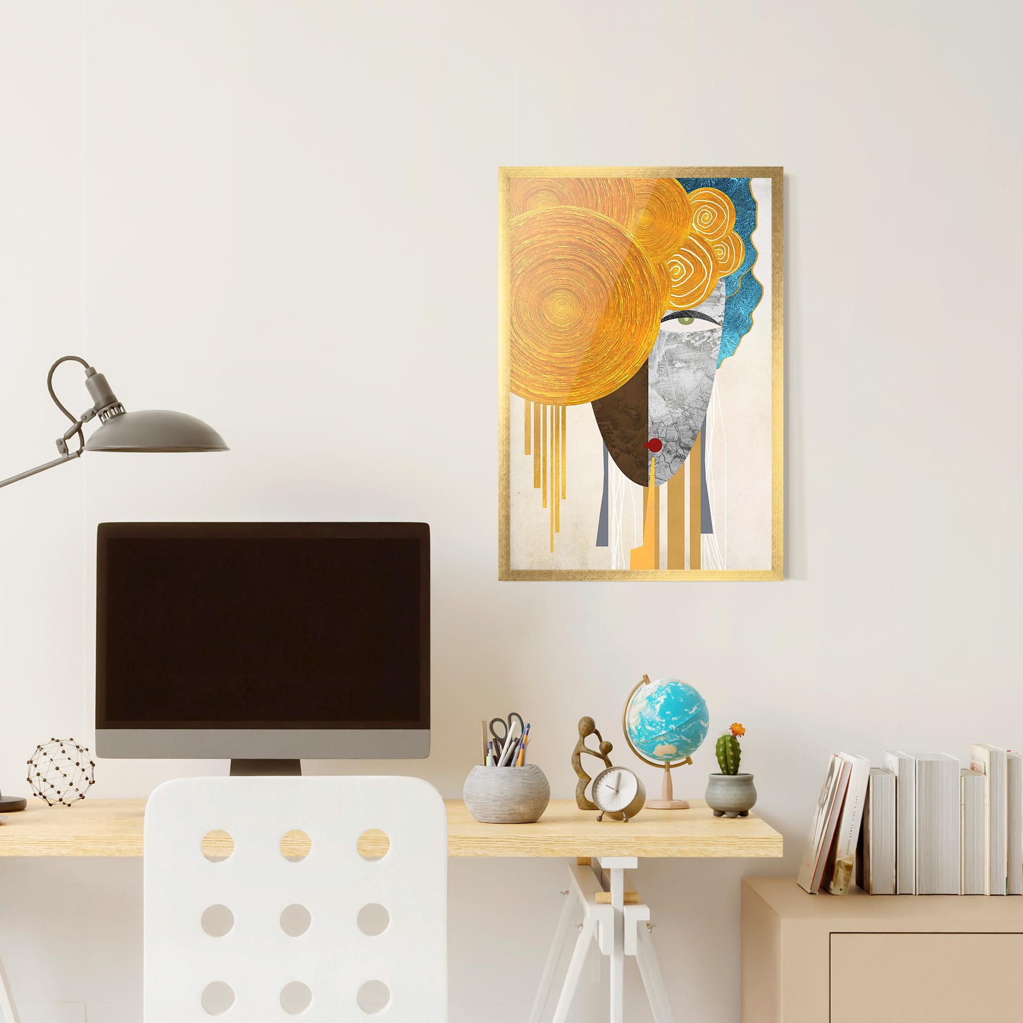 Gerahmte Poster Abstract Grey Face 1 mockup 6