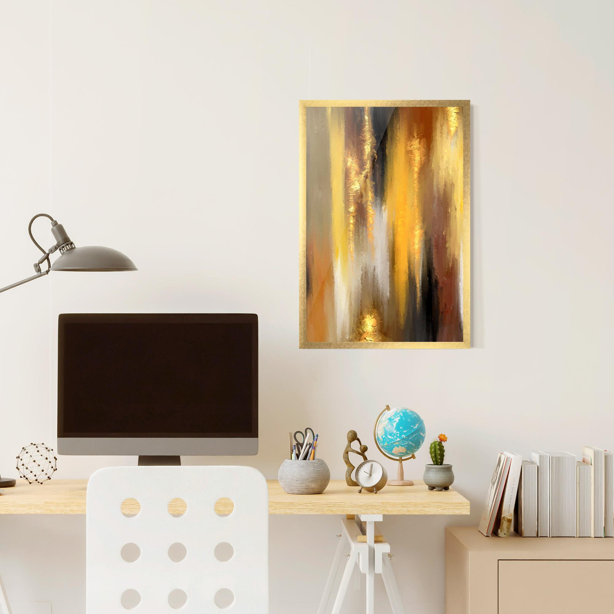 Gerahmte Poster Golden Brown Art mockup 6