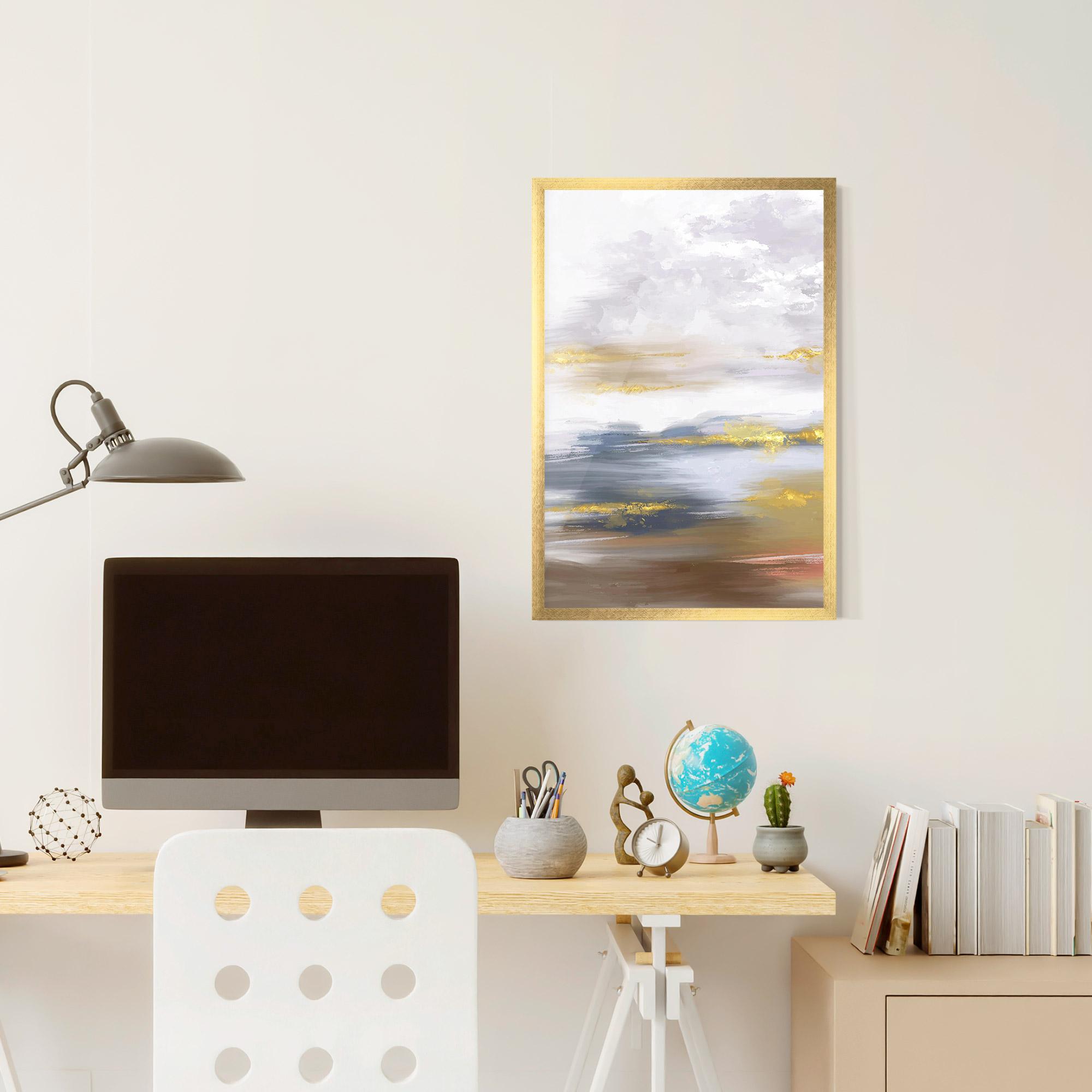 Gerahmte Poster Messy Gold Art mockup 6