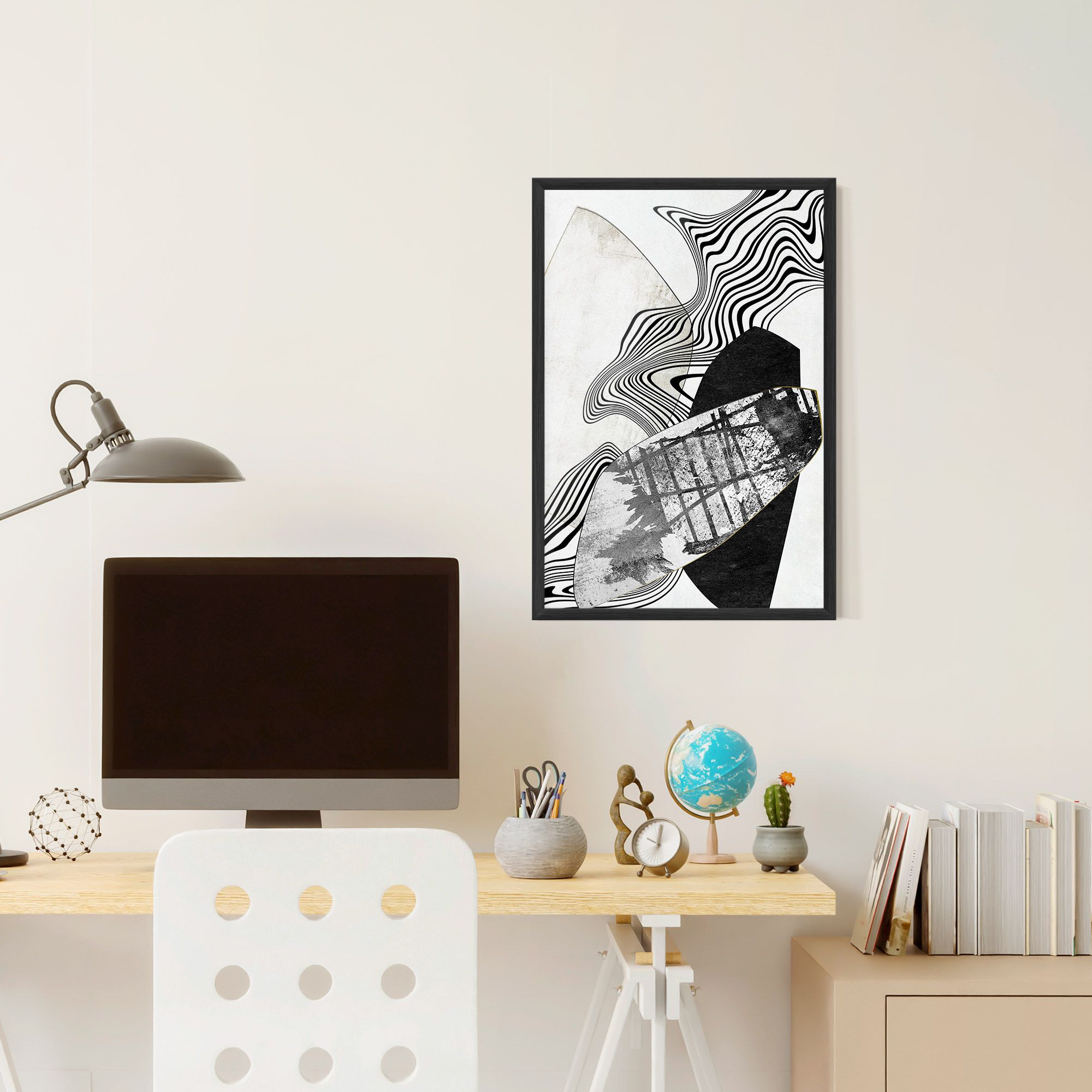 Abstract Black Lines mockup 6