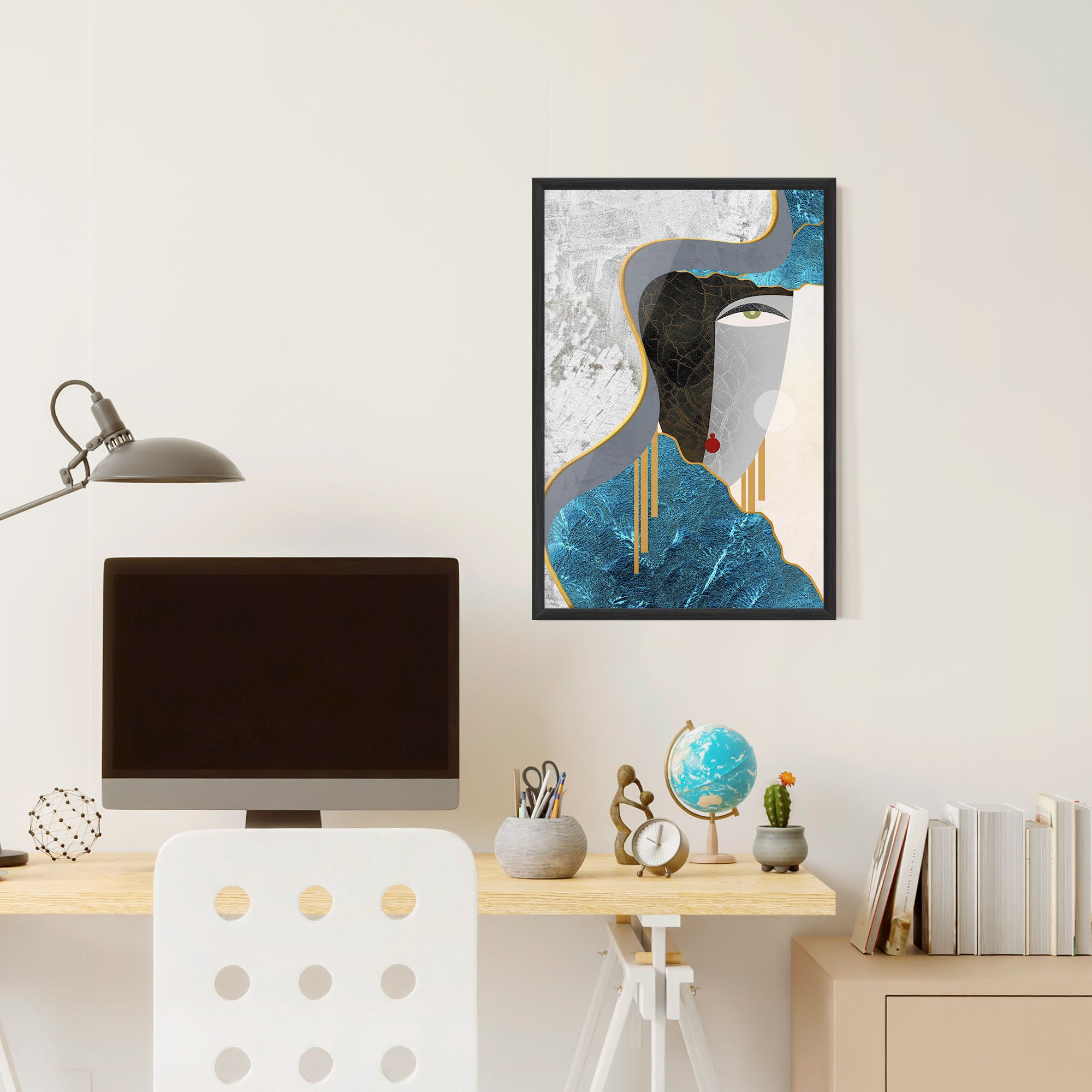 Abstract Blue Face mockup 6