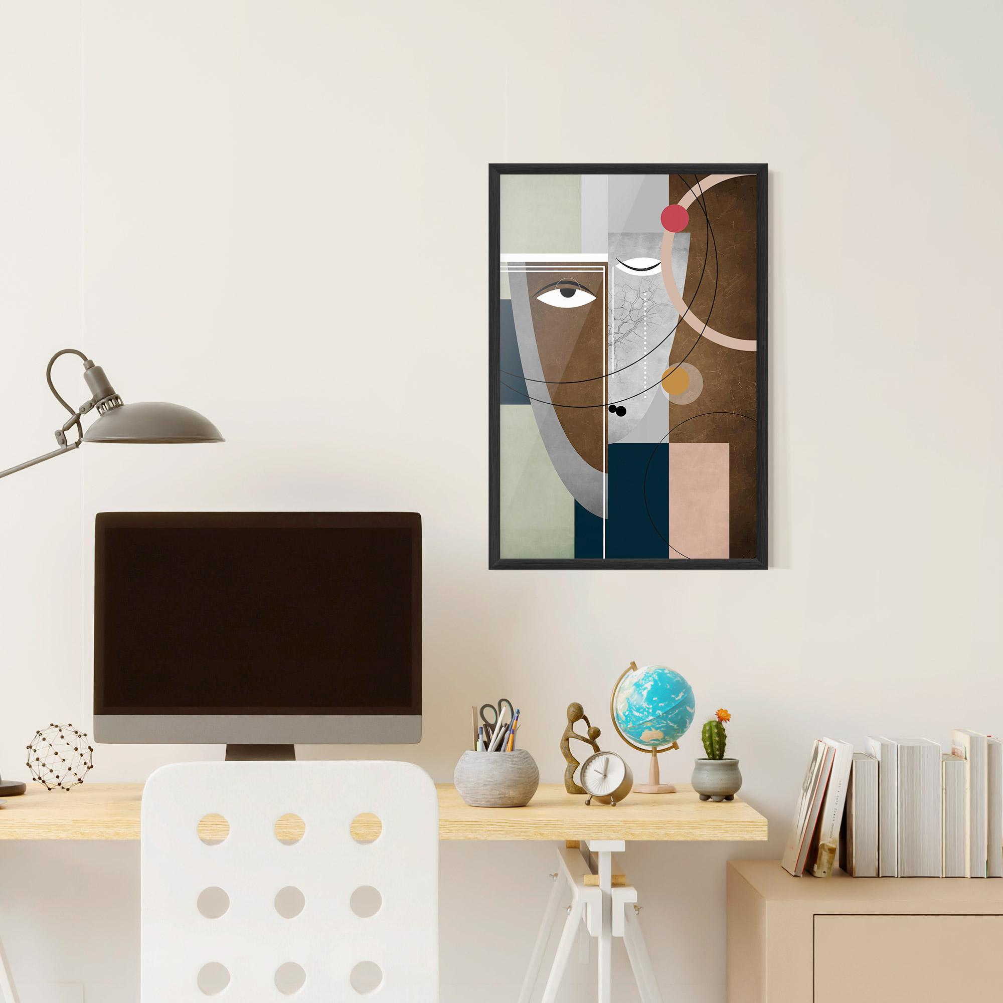Gerahmte Poster Abstract Brown Face mockup 6