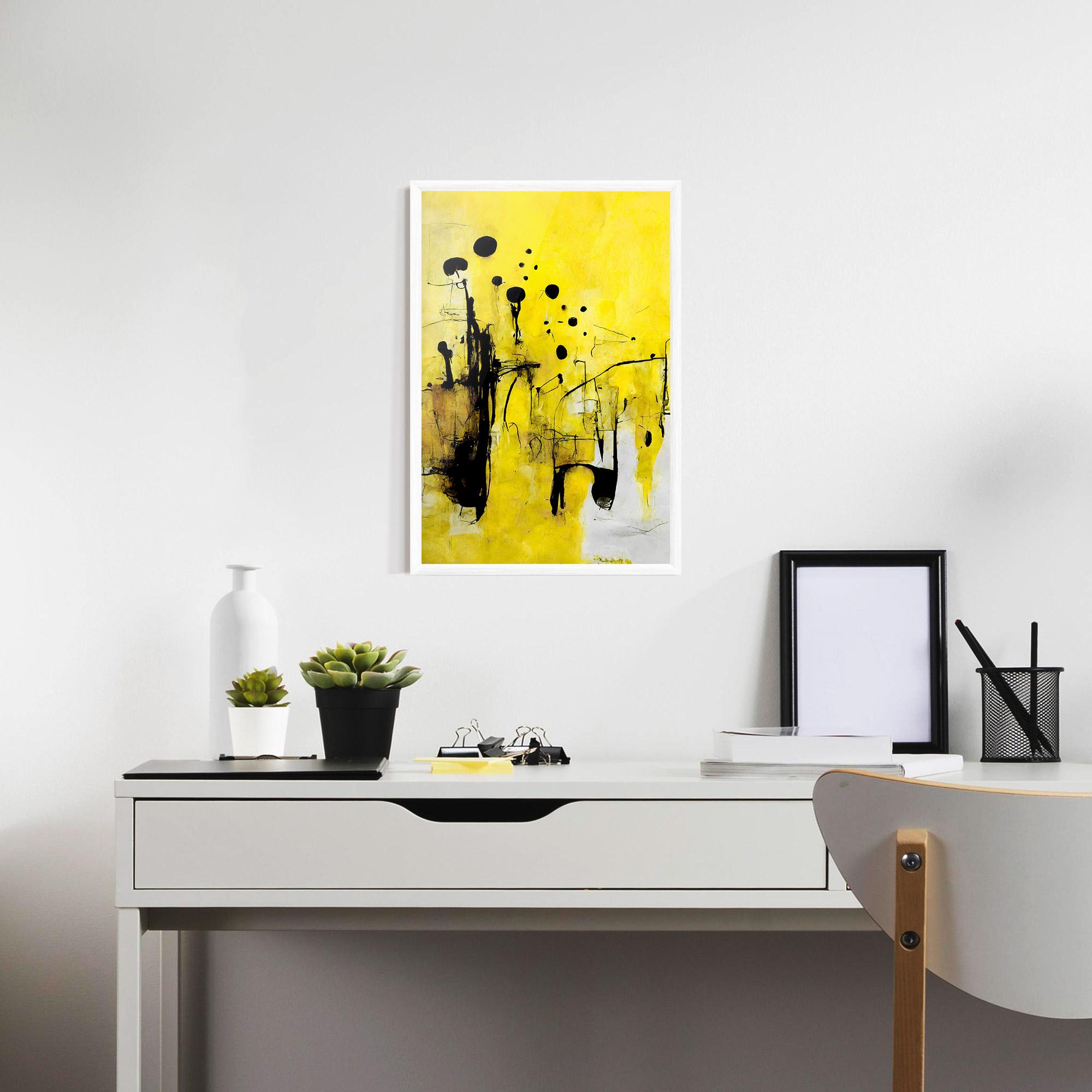 Gerahmte Poster Abstract Black Yellow mockup 7