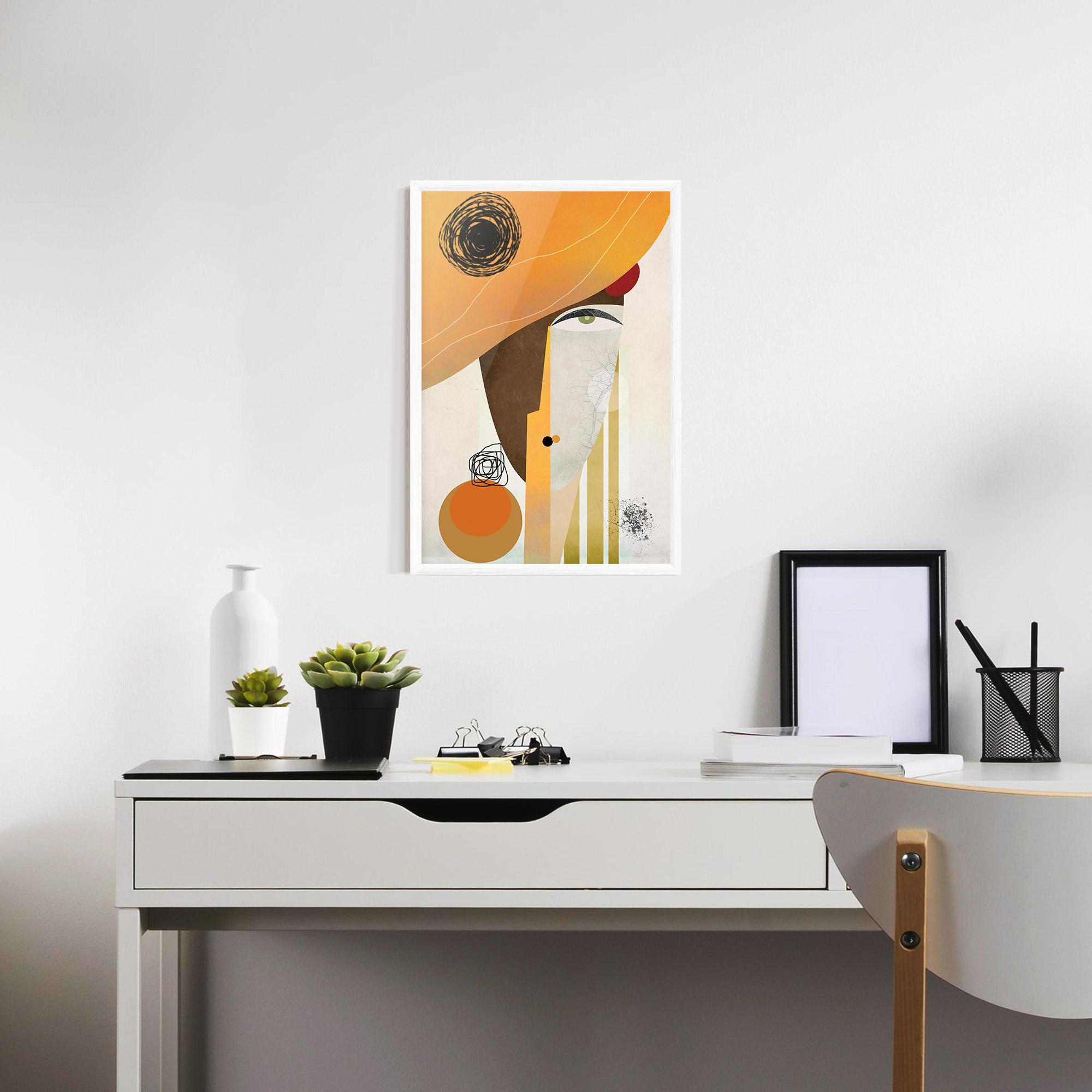 Gerahmte Poster Abstract Orange Face mockup 7