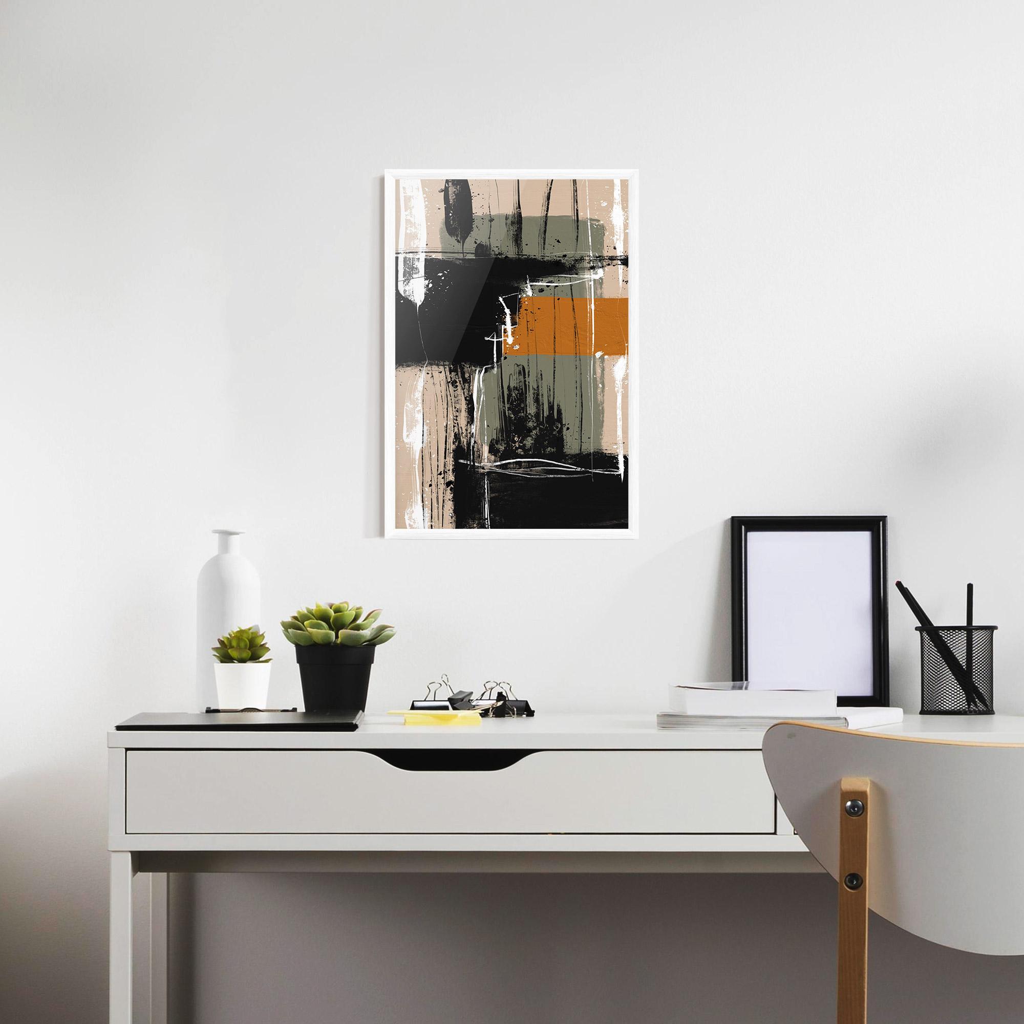 Gerahmte Poster Modern Oil Painting With White mockup 7