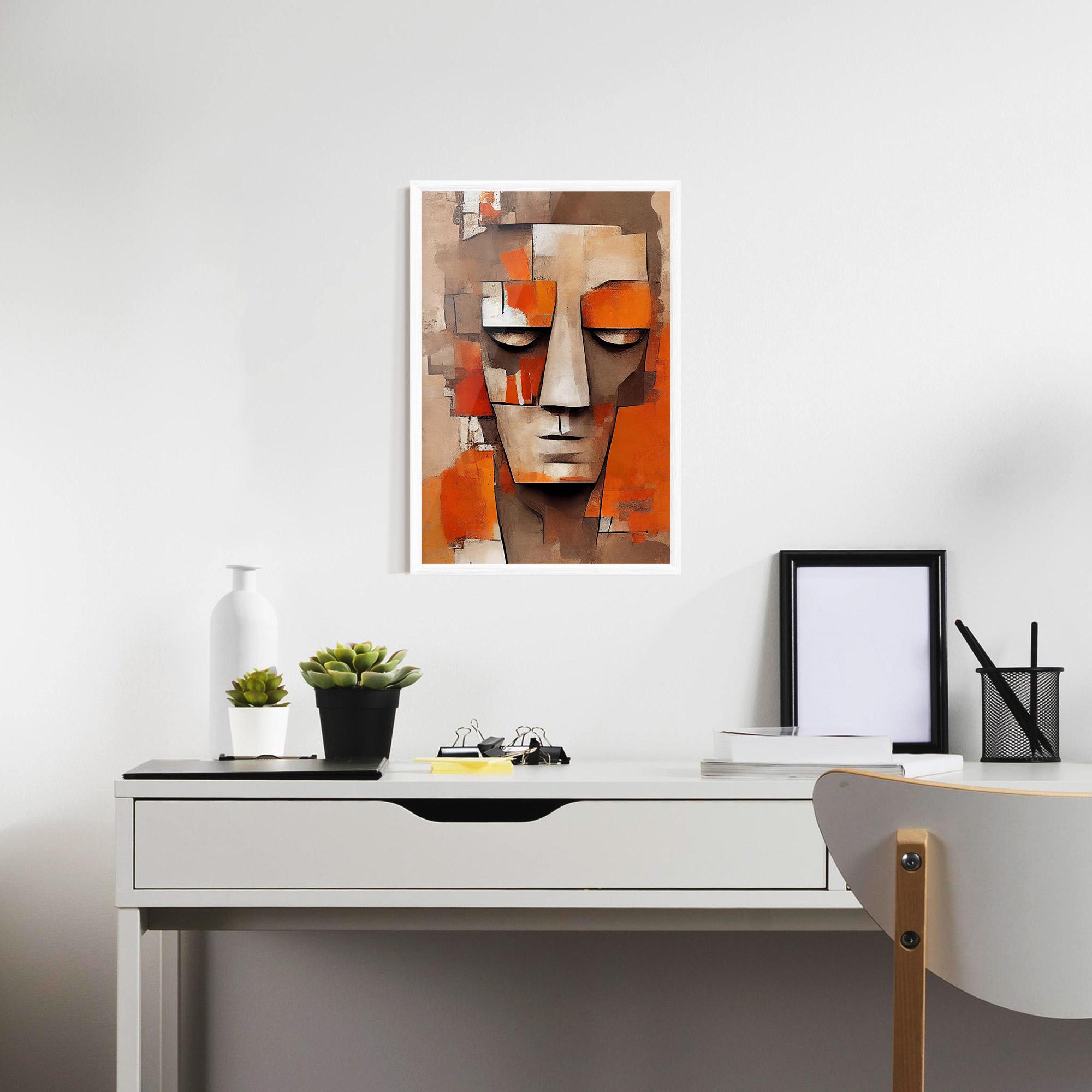 Gerahmte Poster Orange Male Face mockup 7