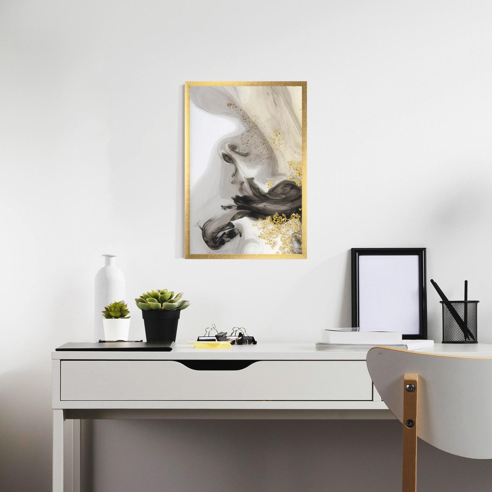 Gerahmte Poster Gold Glitter Watercolor mockup 7