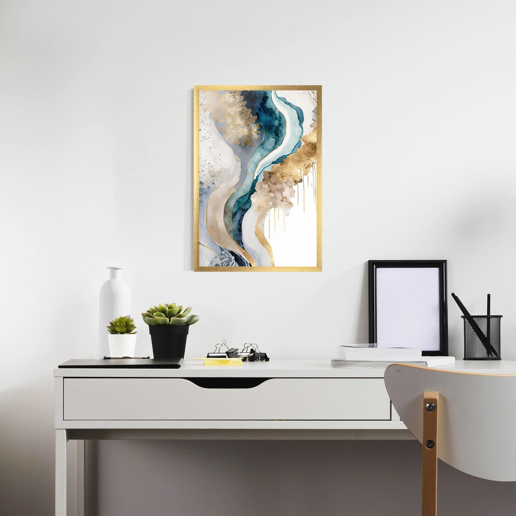 Gerahmte Poster Light Blue Waves mockup 7