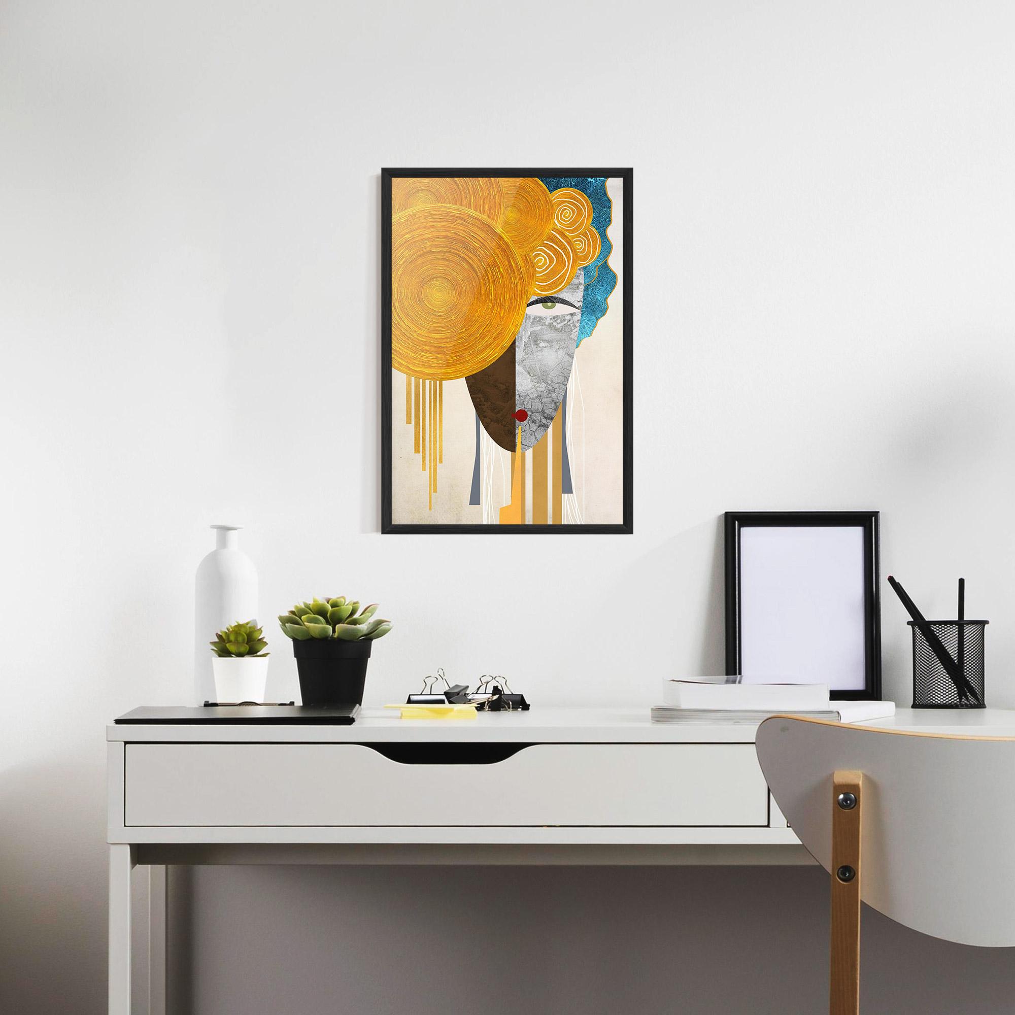 Gerahmte Poster Abstract Grey Face 1 mockup 7