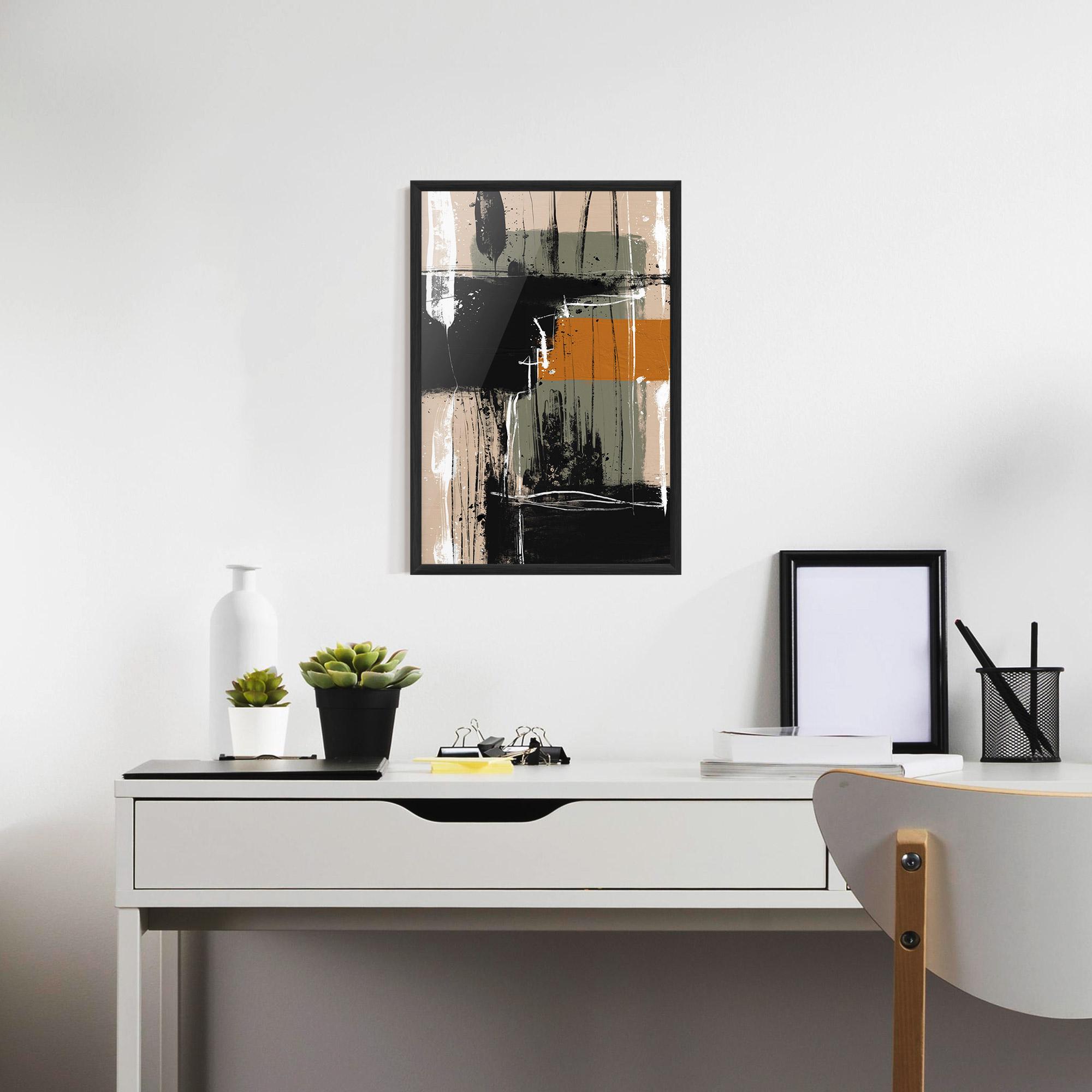Gerahmte Poster Modern Oil Painting With White mockup 7