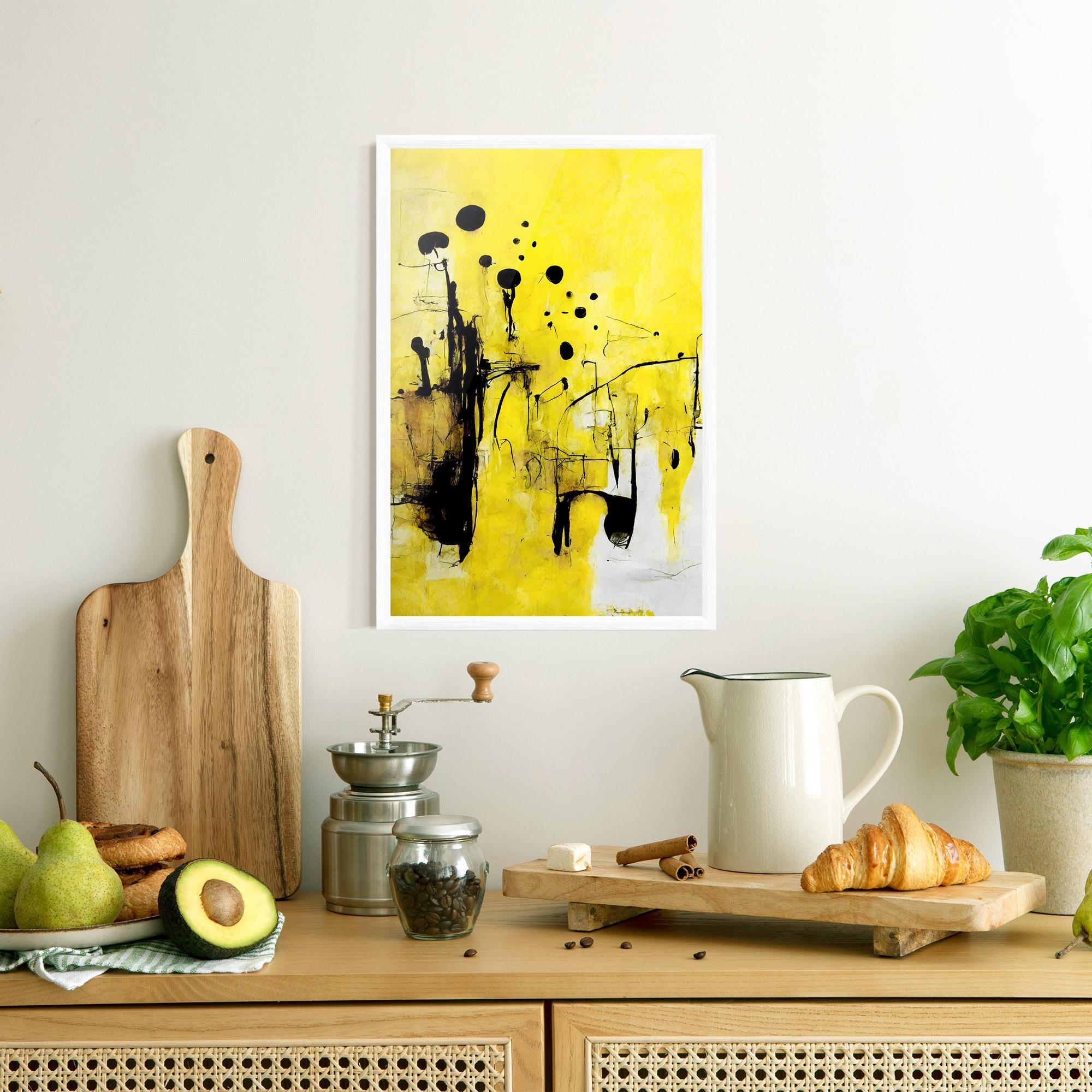 Gerahmte Poster Abstract Black Yellow mockup 8