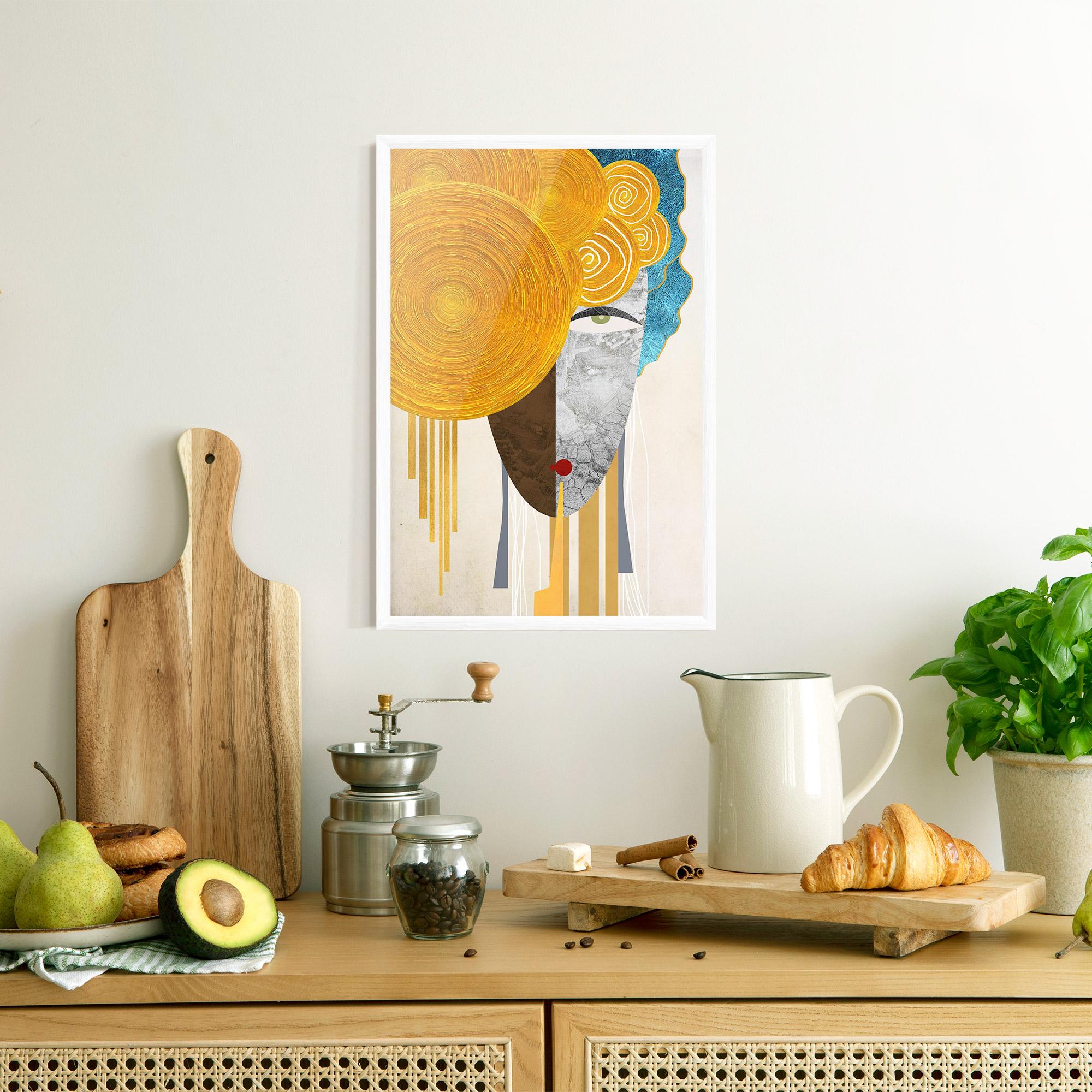 Gerahmte Poster Abstract Grey Face 1 mockup 8