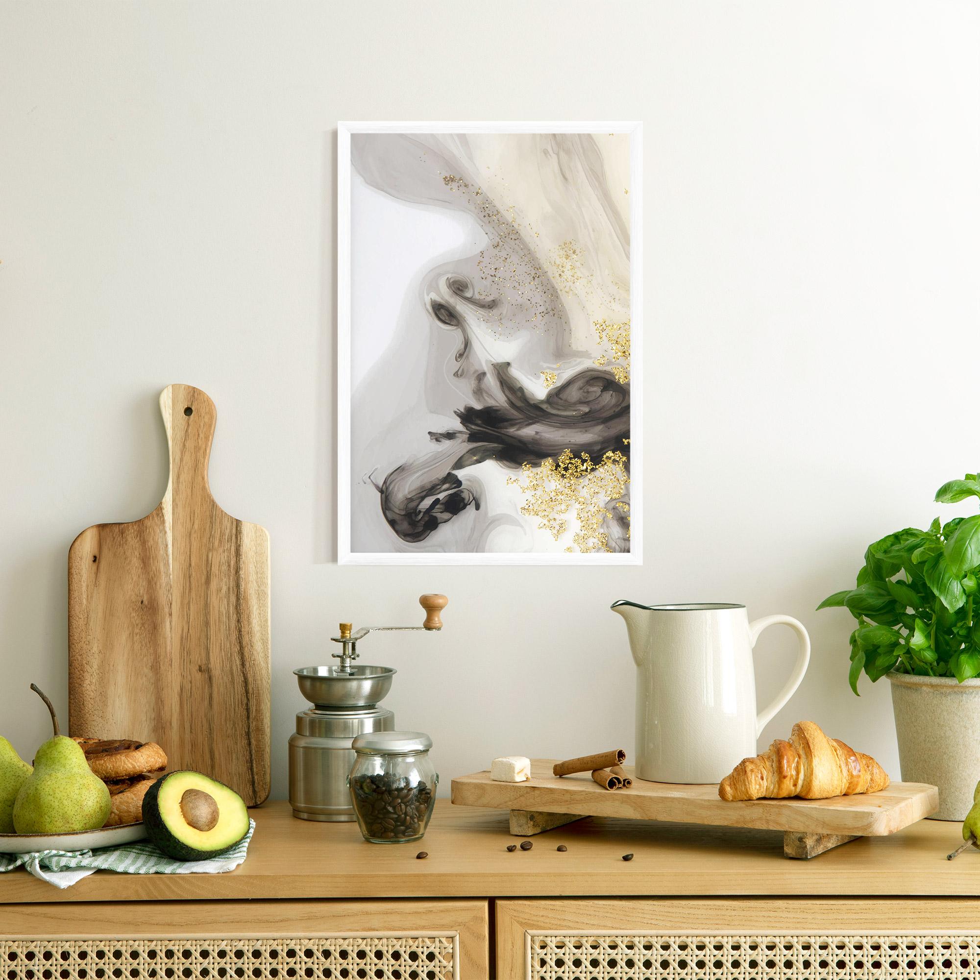 Gerahmte Poster Gold Glitter Watercolor mockup 8