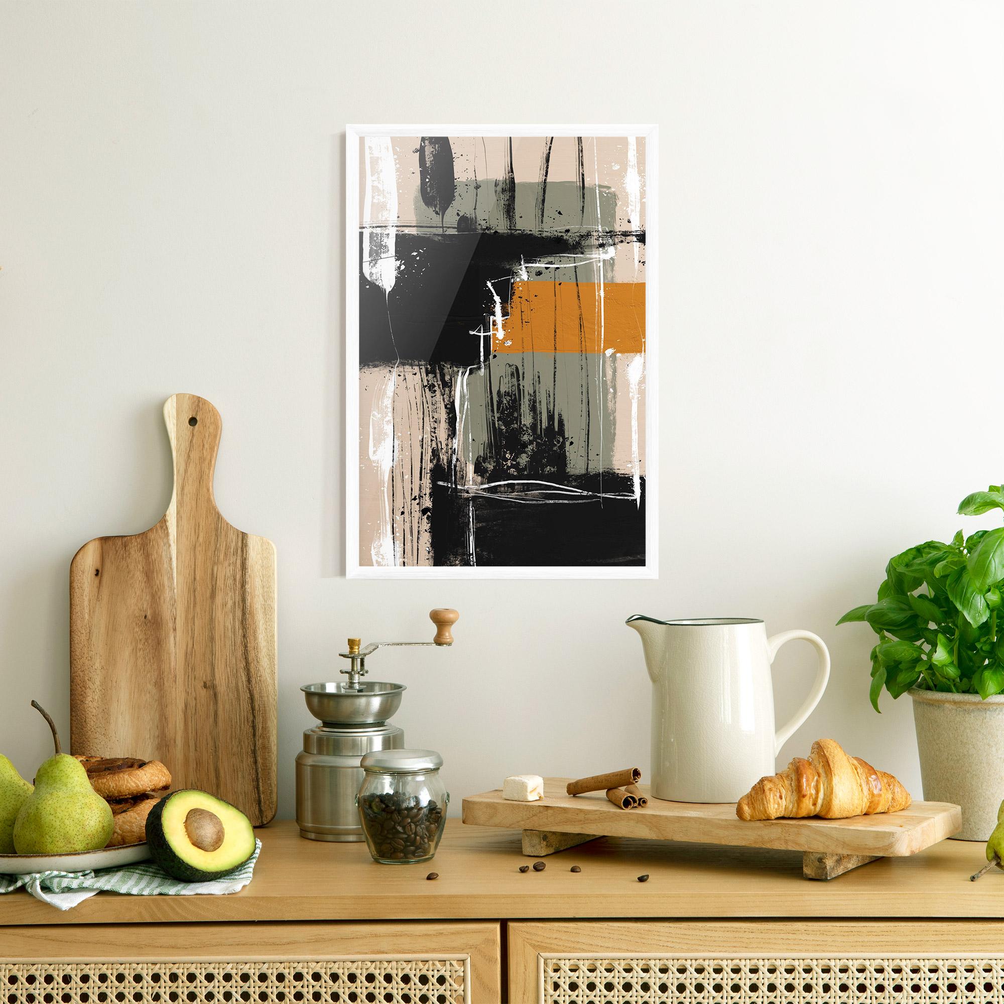 Gerahmte Poster Modern Oil Painting With White mockup 8