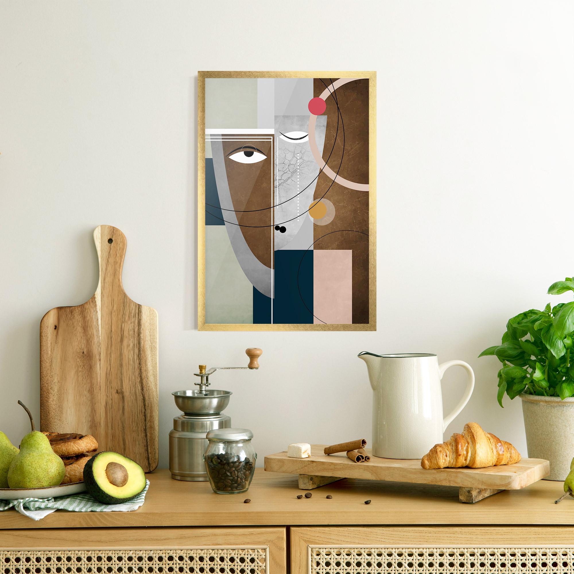 Gerahmte Poster Abstract Brown Face mockup 8