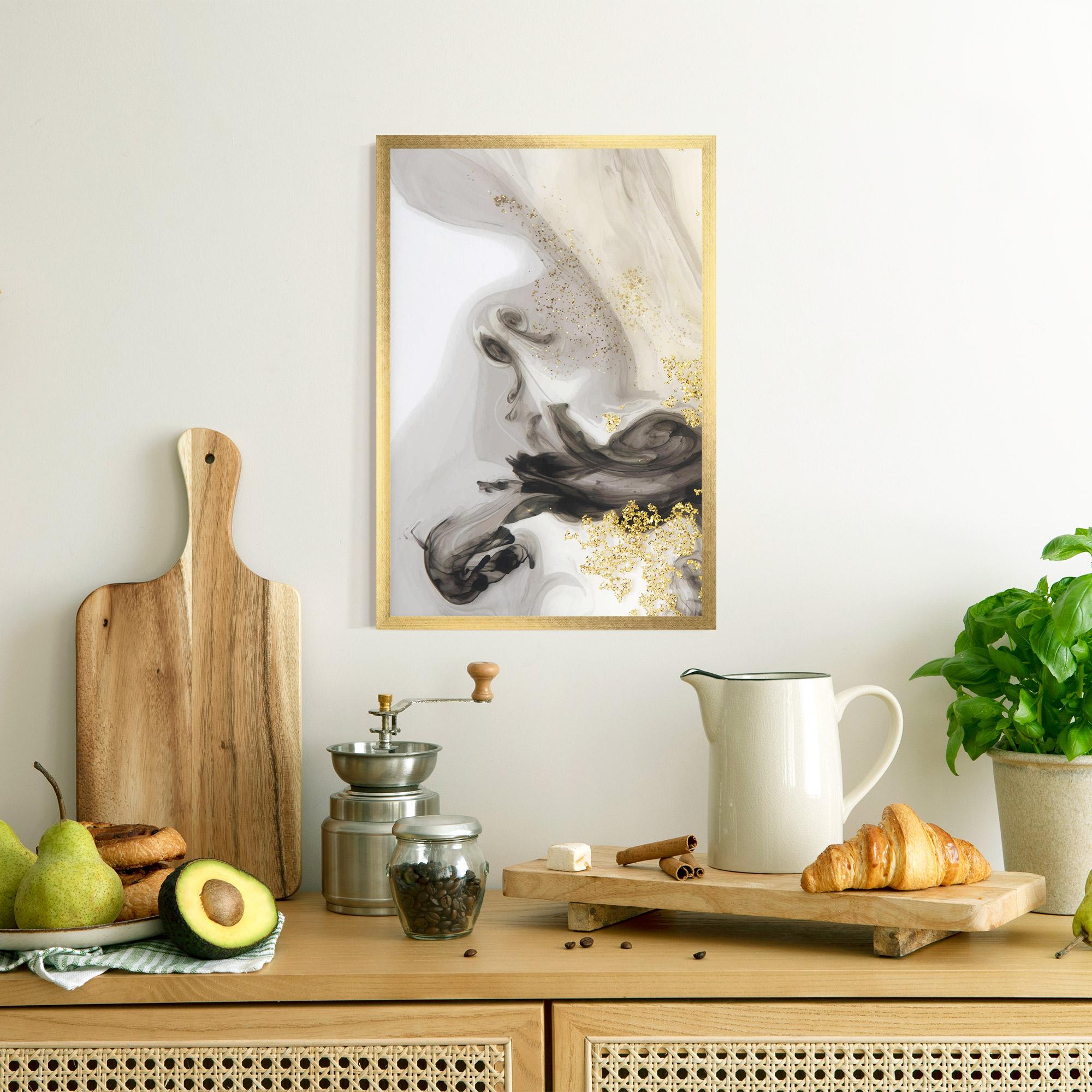 Gerahmte Poster Gold Glitter Watercolor mockup 8