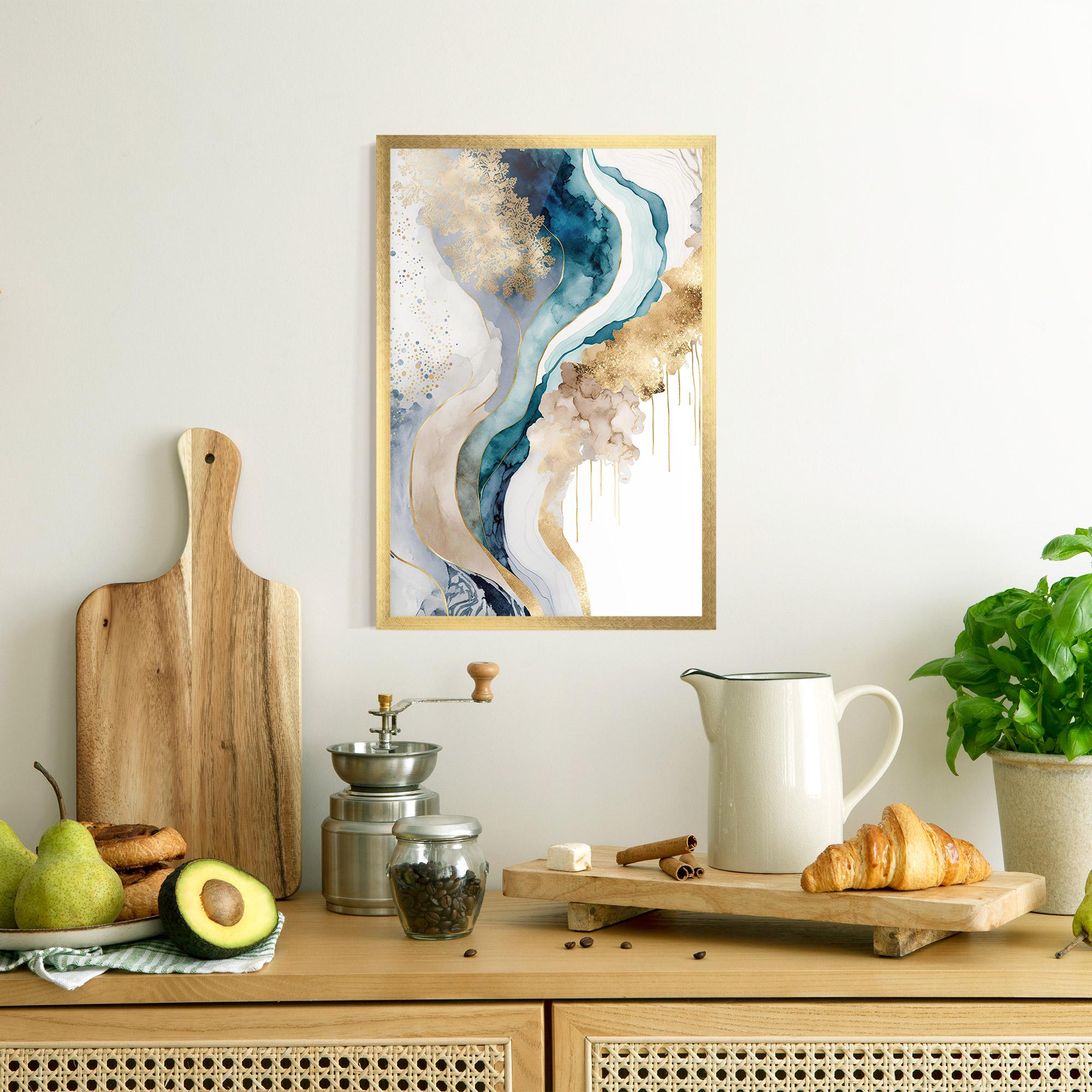 Gerahmte Poster Light Blue Waves mockup 8