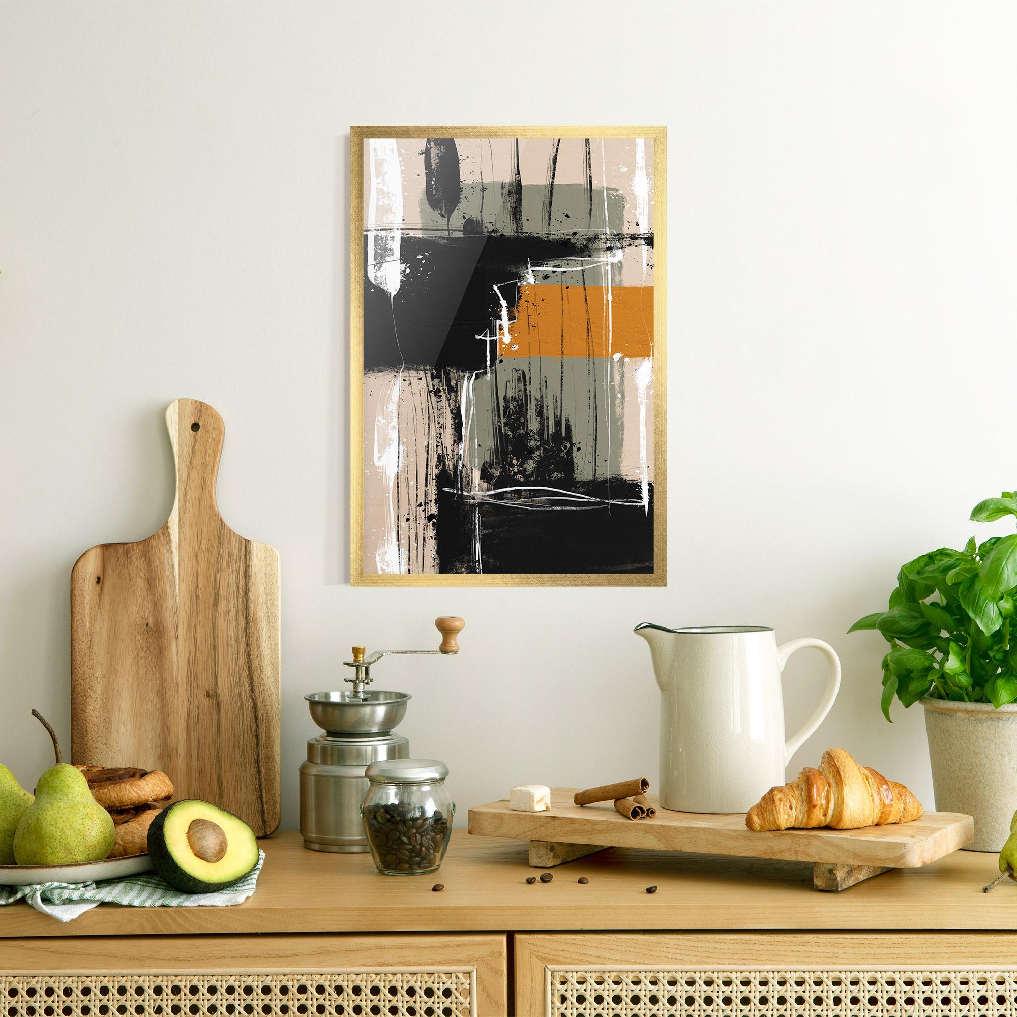 Gerahmte Poster Modern Oil Painting With White mockup 8