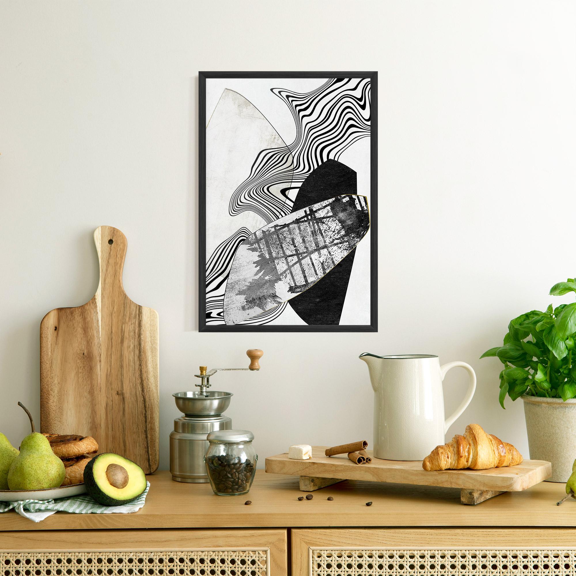Gerahmte Poster Abstract Black Lines mockup 8