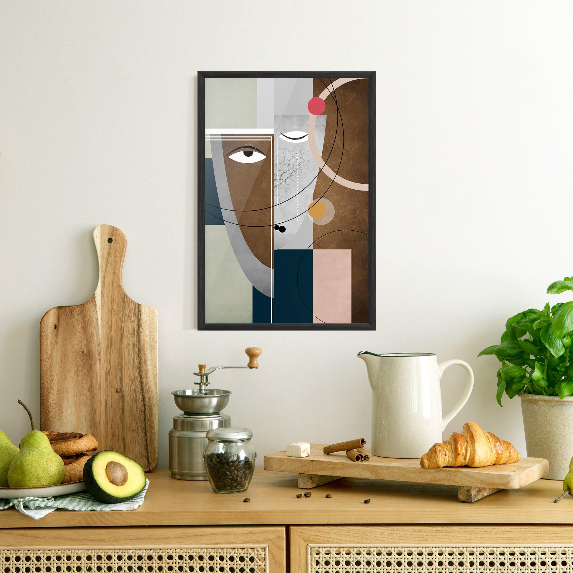 Gerahmte Poster Abstract Brown Face mockup 8