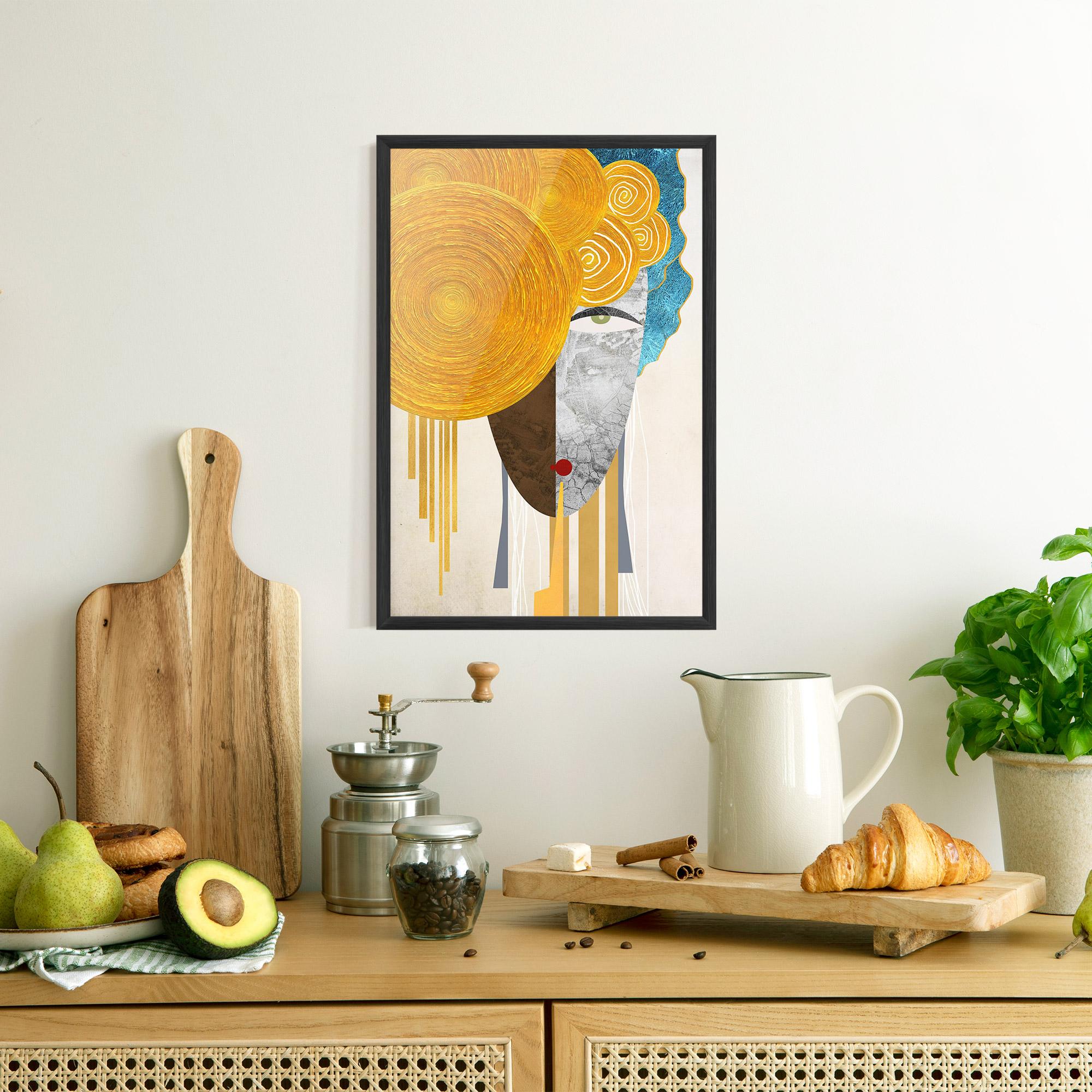 Gerahmte Poster Abstract Grey Face 1 mockup 8