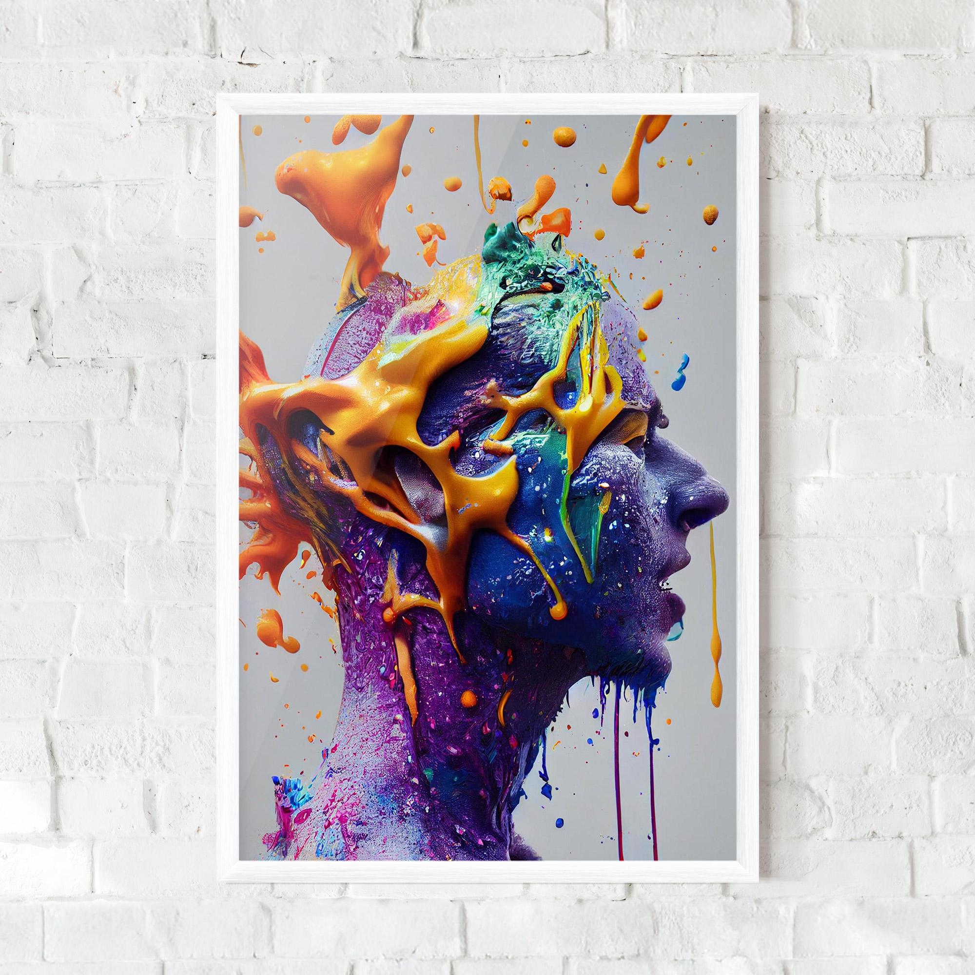 Gerahmte Poster Abstract Purple Face mockup 0