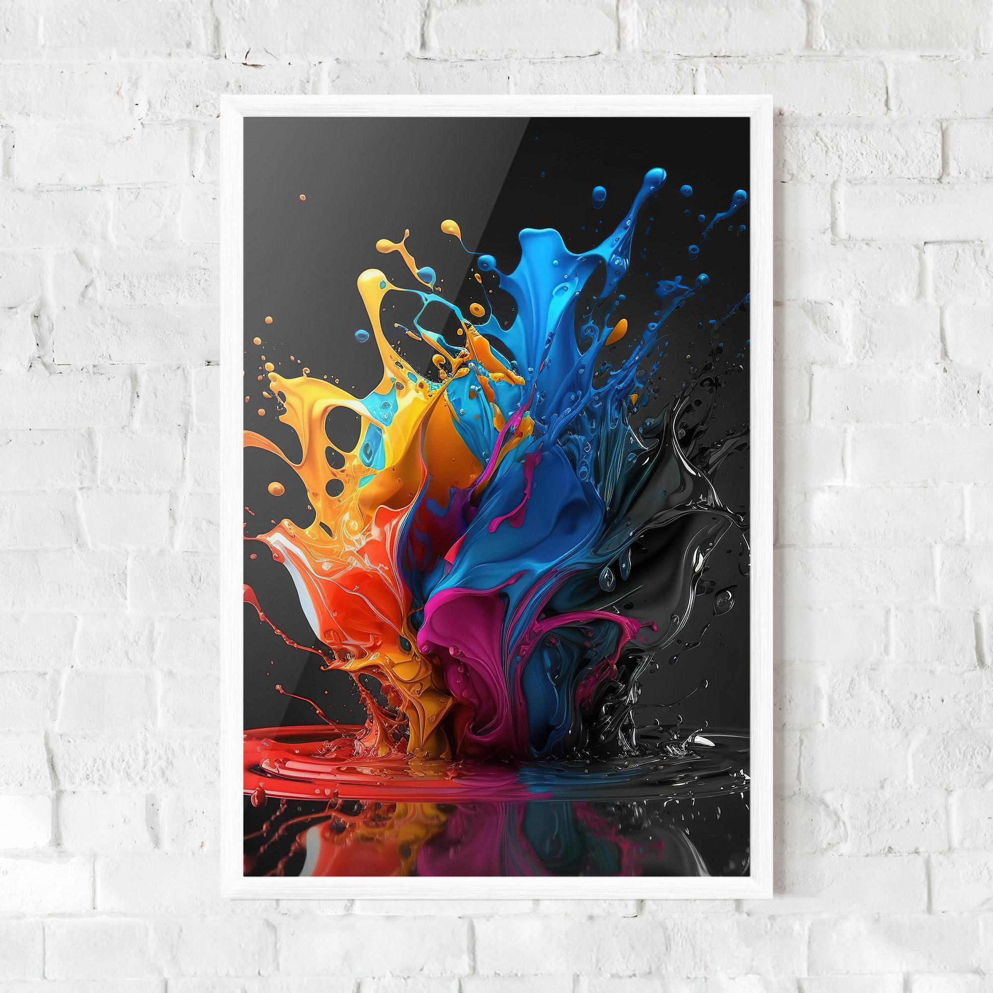 Gerahmte Poster Black Blue Splash mockup 0