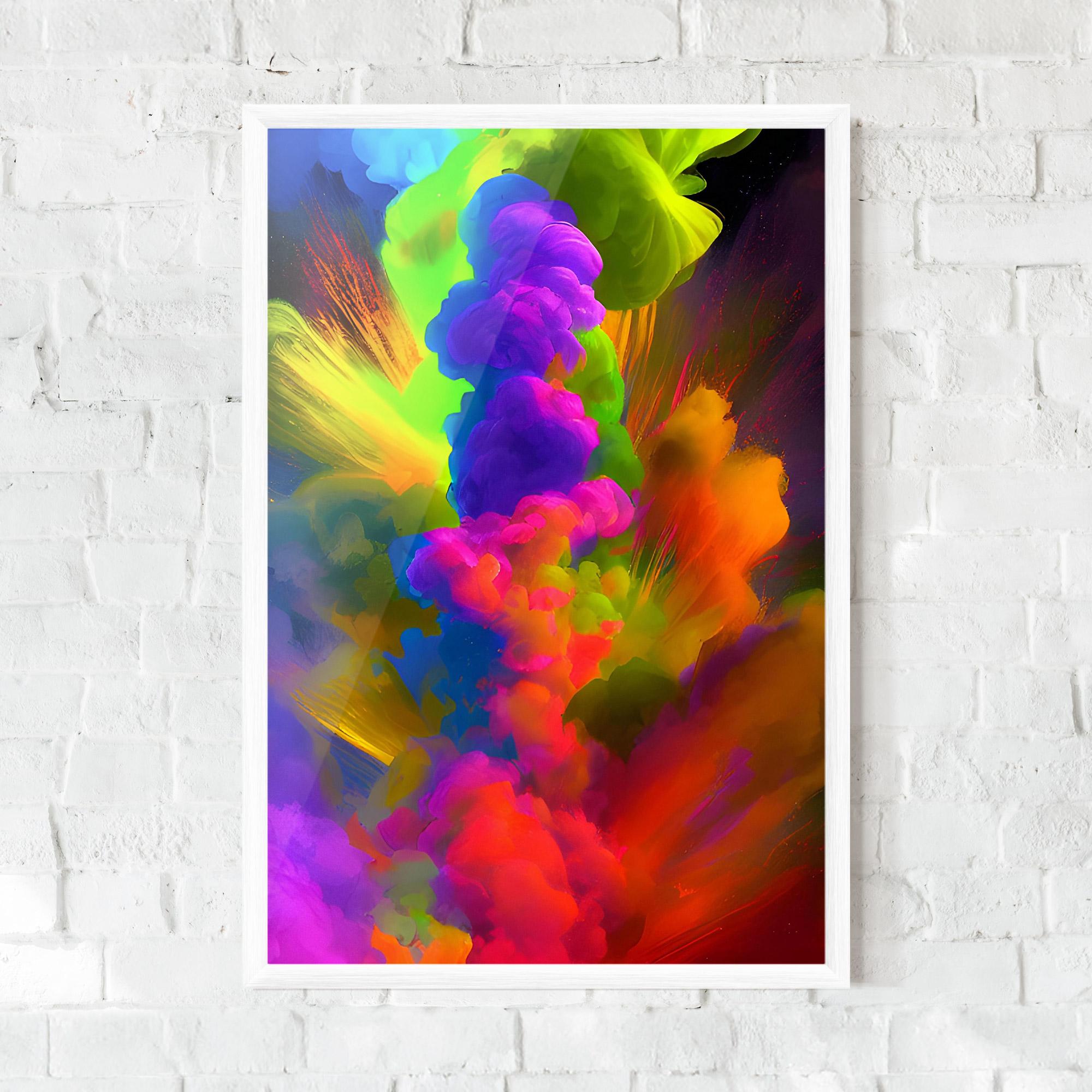 Gerahmte Poster Blurred Colorful Smoke mockup 0