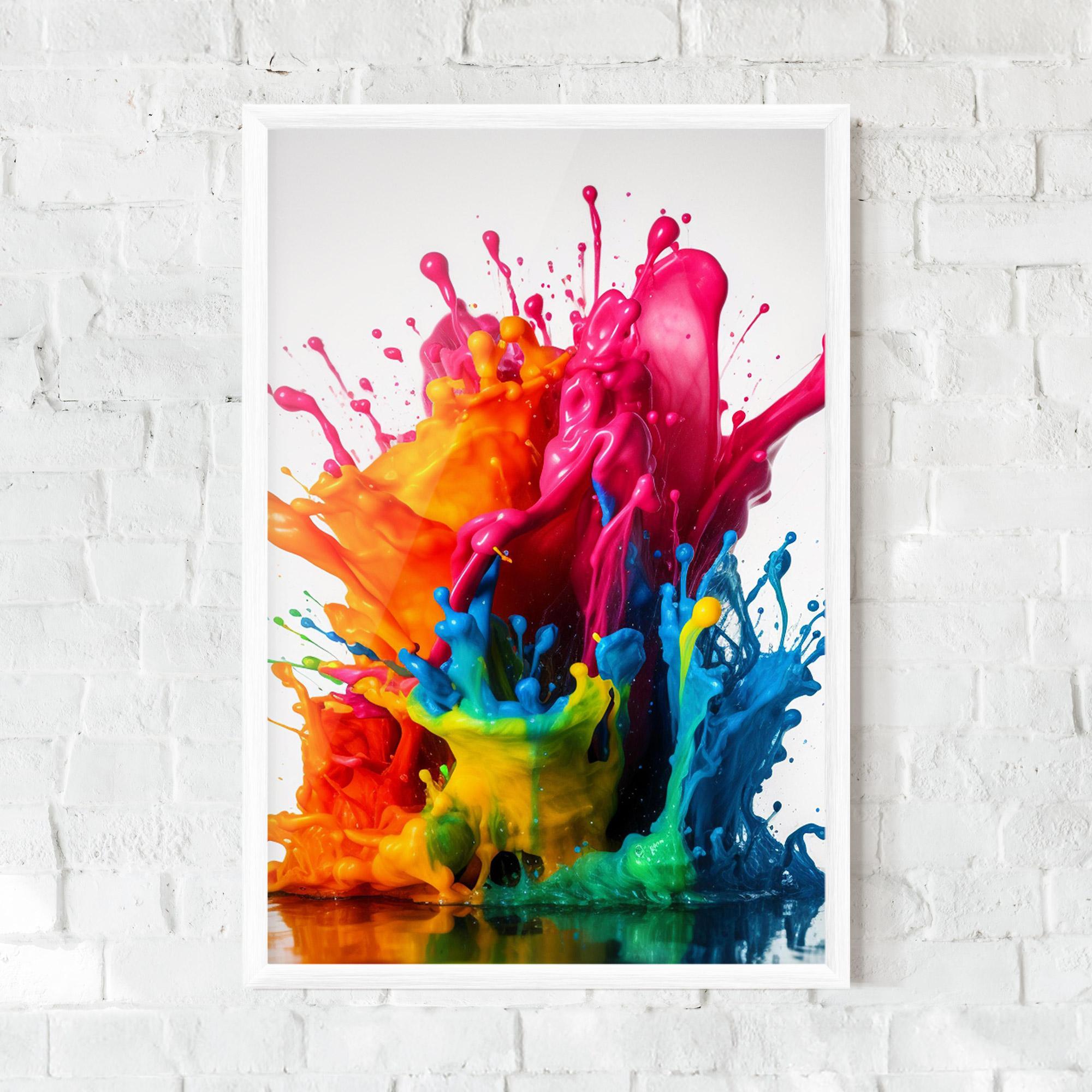 Gerahmte Poster Colorful Explosion Paint mockup 0